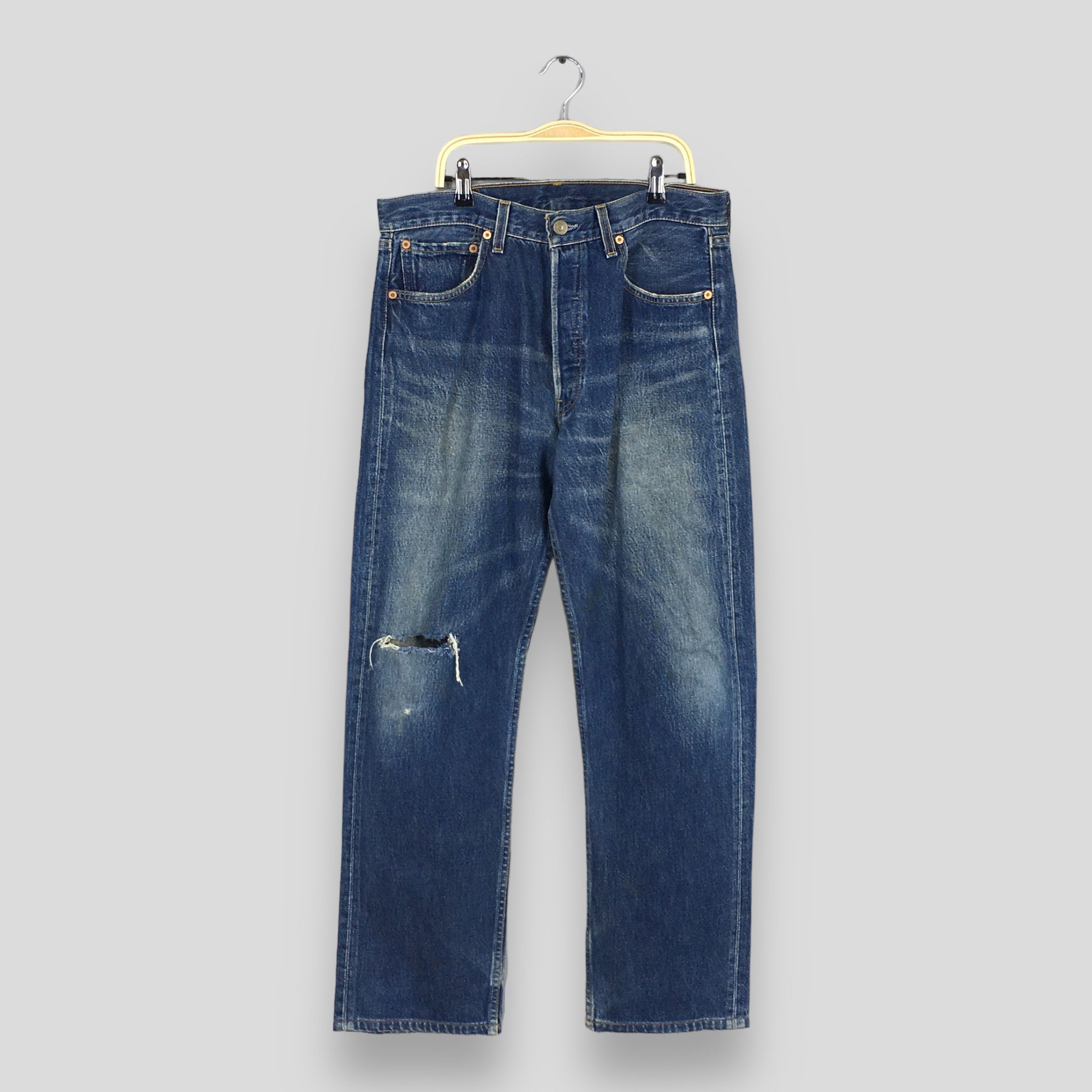 image of Size 32X29 Vintage 90's Levi's 501 Faded Blue Jeans, Men's