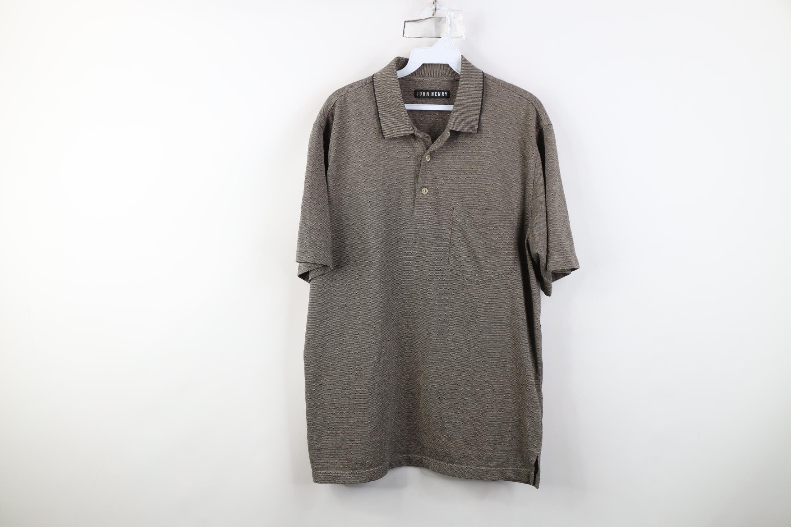 Vintage Vintage 90s Streetwear Geometric Collared Golf Polo Shirt Size US L / EU 52-54 / 3 - 1 Thumbnail