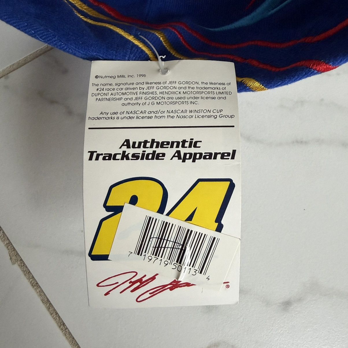Chase Authentics NWT Vintage 1996 Jeff Gordon NASCAR Swirl Logo SnapBack Hat Size ONE SIZE - 4 Thumbnail