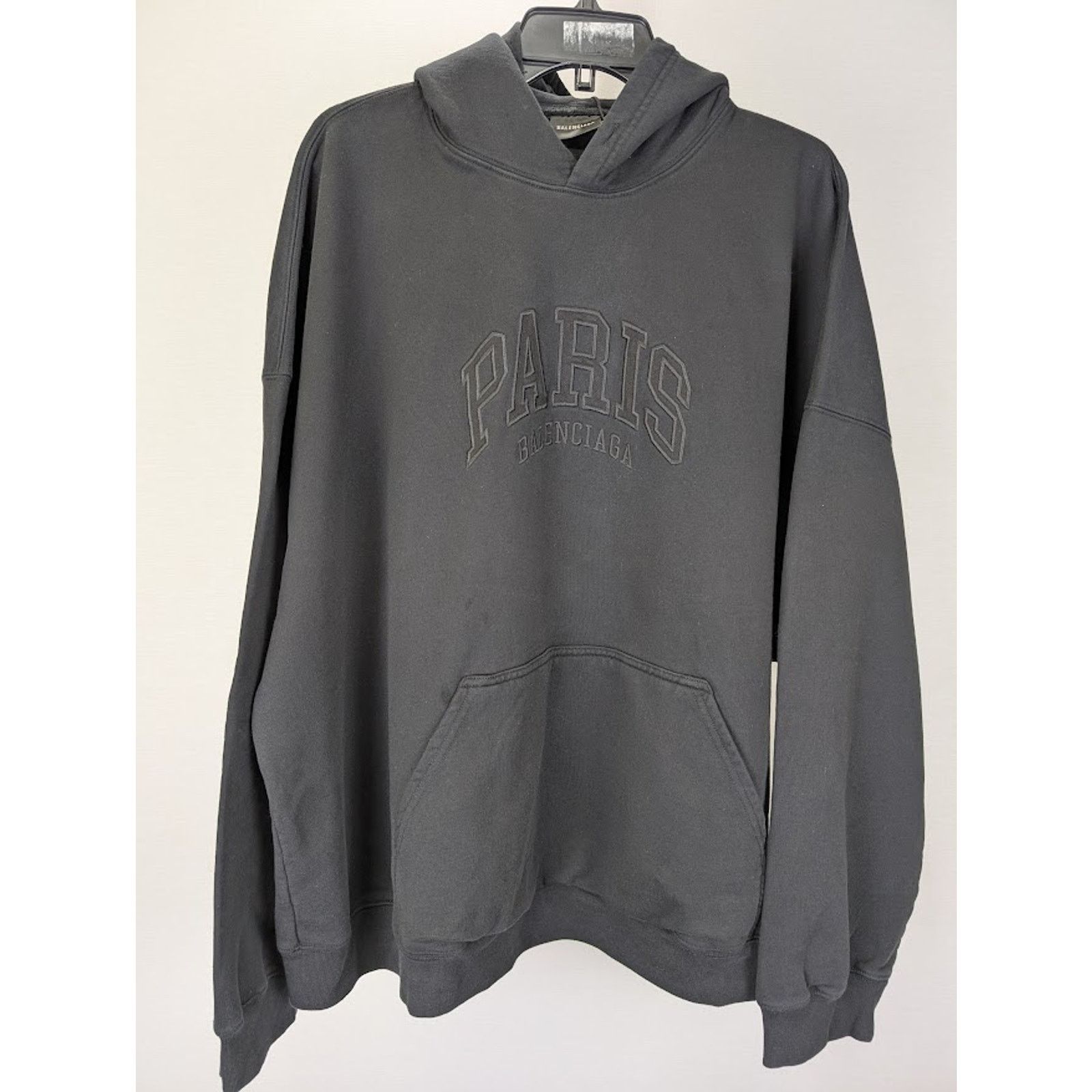 Balenciaga o1rshd1 Paris Balenciaga Logo Hoodie in Black Size US XXL / EU 58 / 5 - 1 Thumbnail