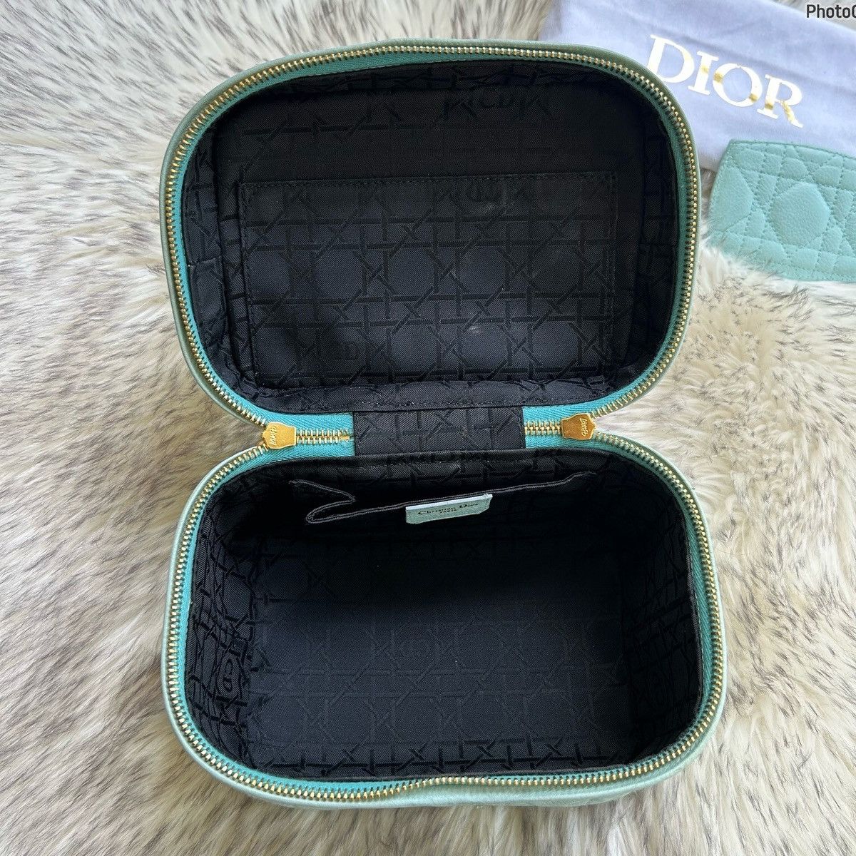 Dior × Vintage Christian Dior Cannage Lady Dior Vanity Lambskin Handbag Size ONE SIZE - 7 Thumbnail