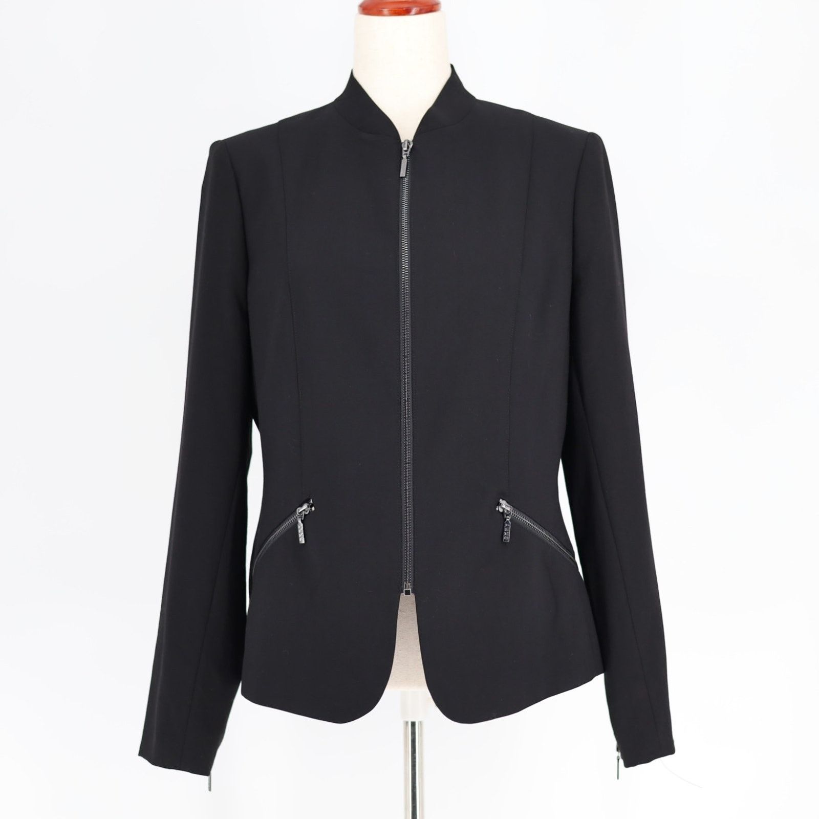 DKNY DKNY Women Black Zip-Pocket Long-Sleeve Jacket Size US 6 Size M / US 6-8 / IT 42-44 - 6 Thumbnail