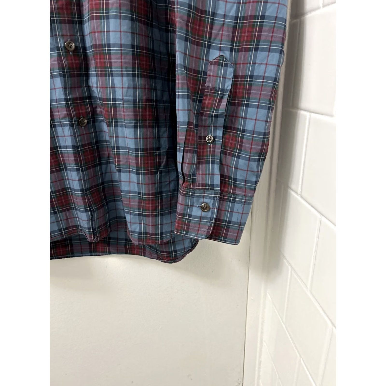 Polo Ralph Lauren Polo Ralph Lauren Shirt Mens L Blue Red 100% Cotton Stretch Plaid Button Up L/S Mens Regular Modern Classic Mens Shirt Size US L / EU 52-54 / 3 - 7 Thumbnail