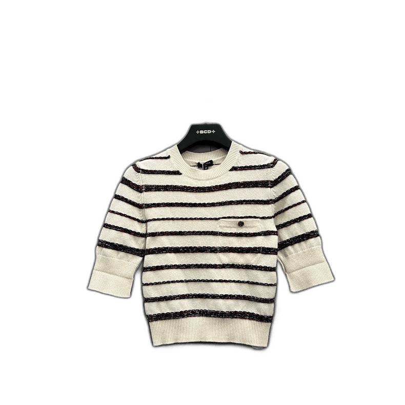 Chanel CHANEL Striped Cashmere Knit Sweater Size 34 Size US S / EU 44-46 / 1 - 1 Thumbnail