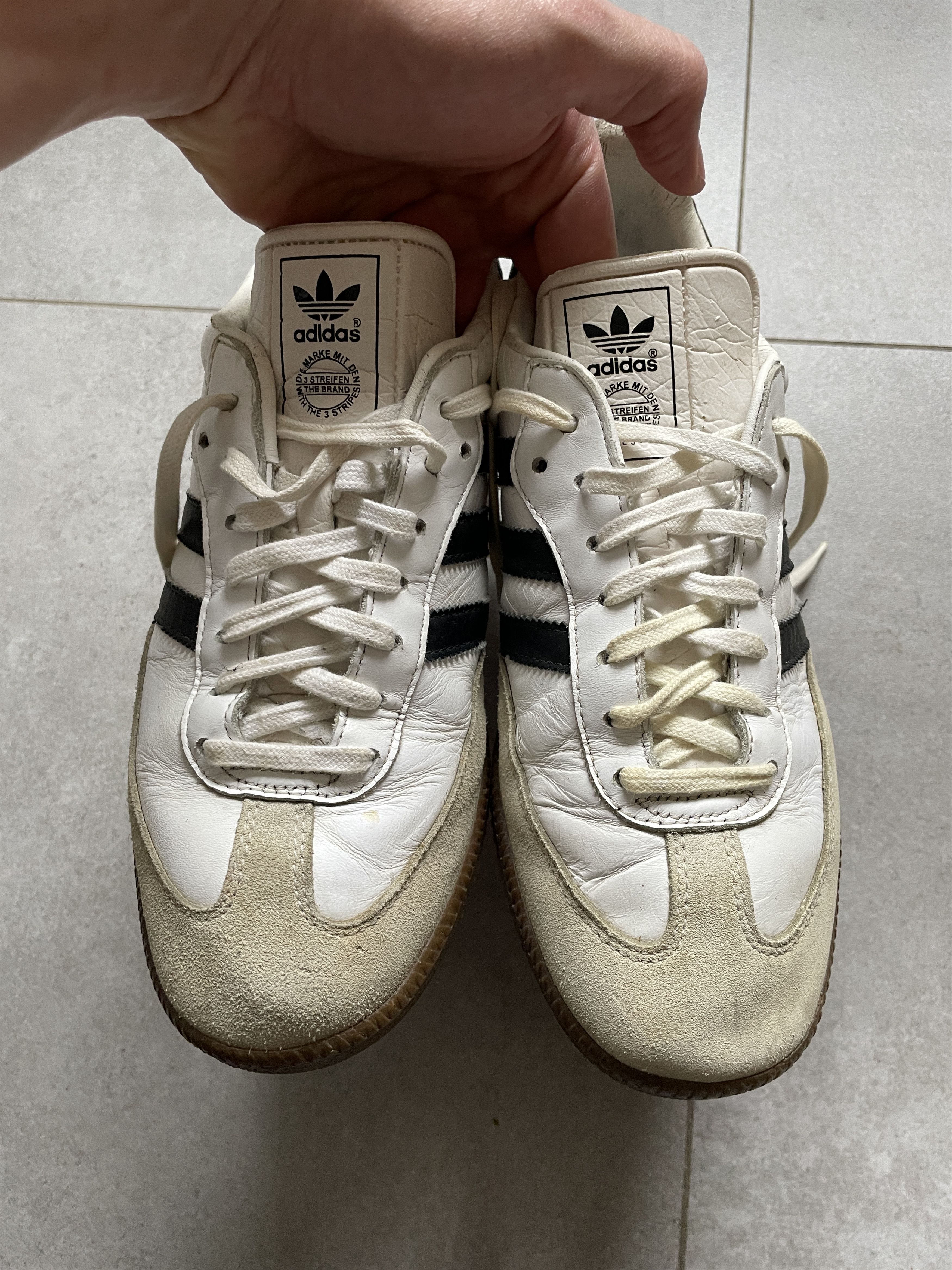 Adidas × Leather Y2K ADIDAS WHITE BEIGE LEATHER SAMBA SNEAKERS Size US 8.5 / EU 41-42 - 4 Thumbnail