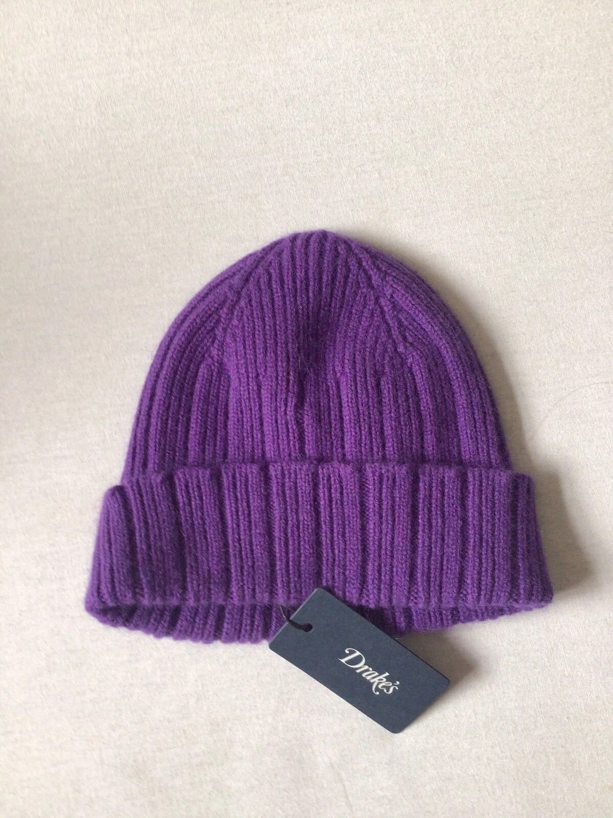 Drake's MADE IN SCOTLAND WOOL BEANIE HAT Size ONE SIZE - 3 Thumbnail