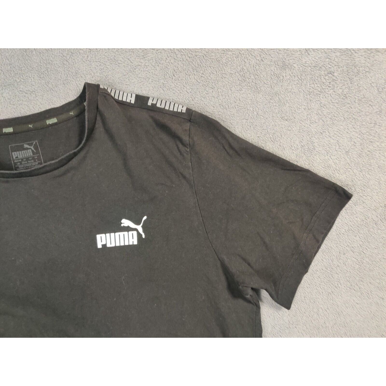 Puma PUMA Shirt Adult Mens Large Black White Spell Out Logo Size US L / EU 52-54 / 3 - 3 Thumbnail