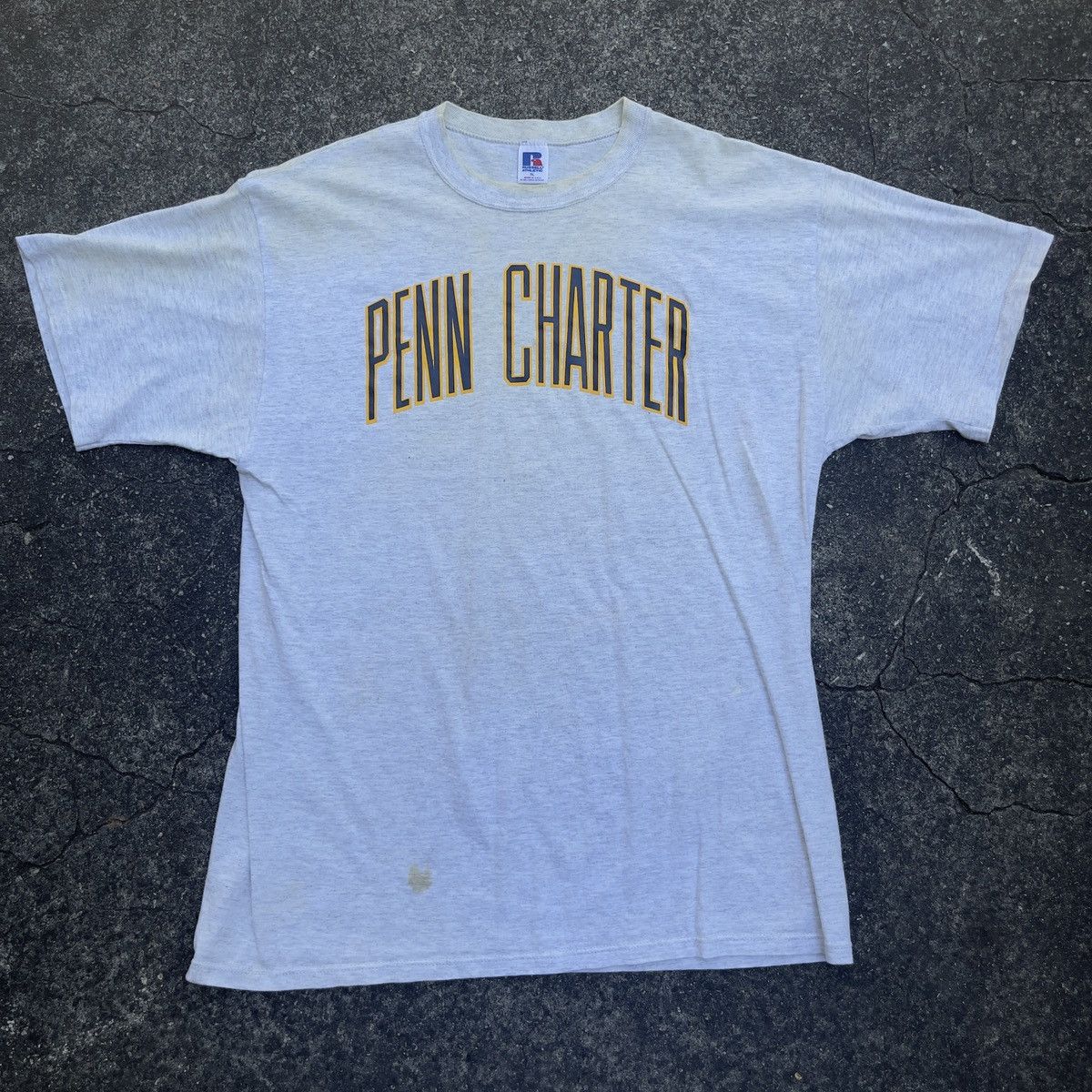 Russell Athletic × Vintage Vtg 90s RUSSELL ATHLETIC PENN CHARTER Single Stitch Shirt Size US XL / EU 56 / 4 - 1 Thumbnail