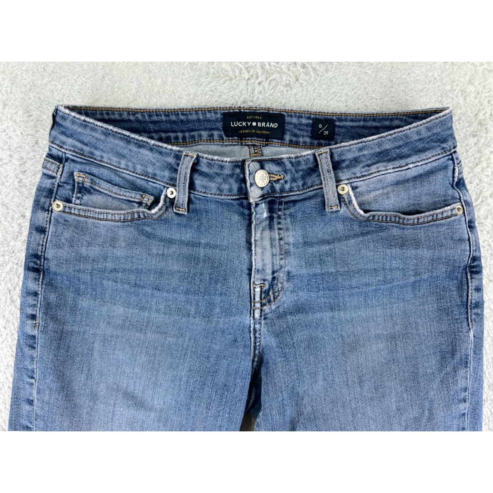 Lucky Brand Lucky Brand Womens Jeans Skinny Tapered Mid Rise Blue Denim Pants Size 6 Size 28" / US 6 / IT 42 - 7 Thumbnail
