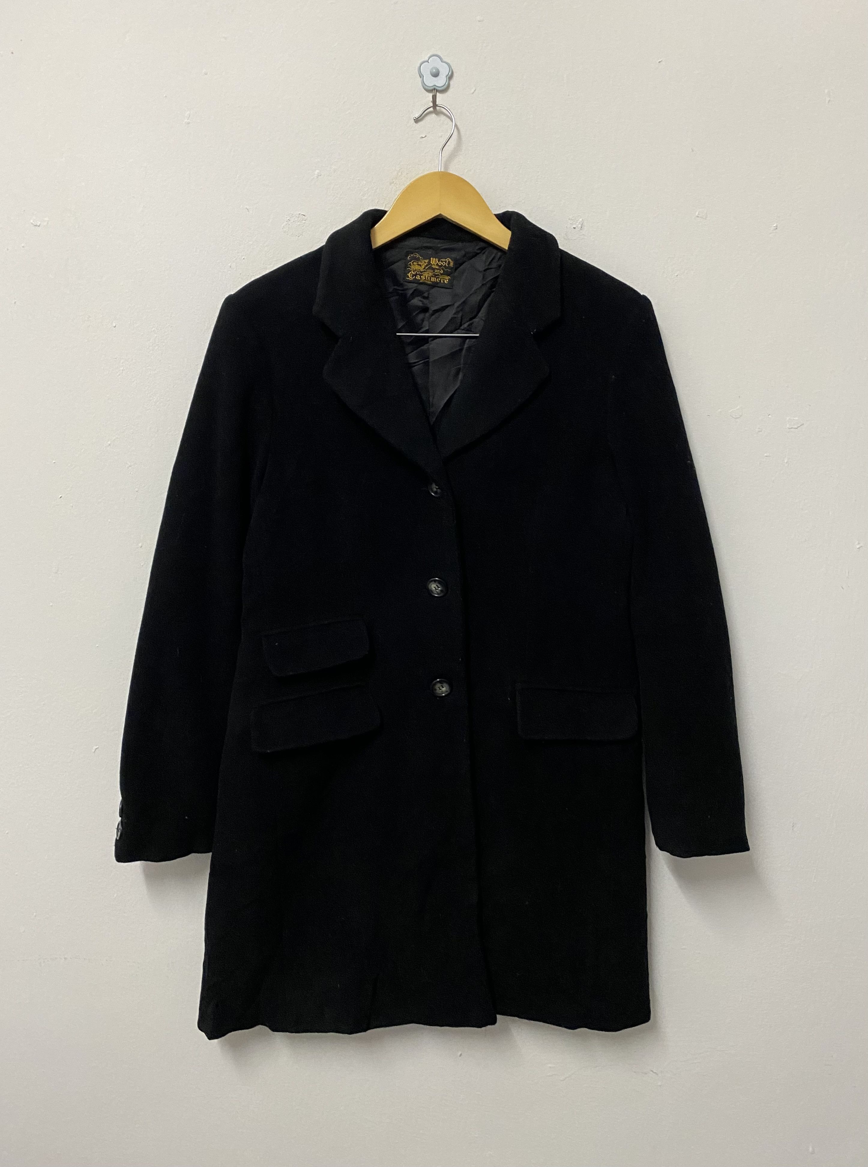 Vintage VTG Made In Italy Luxury Wool Cashmere Black Overcoat M Size M / US 6-8 / IT 42-44 - 1 Thumbnail