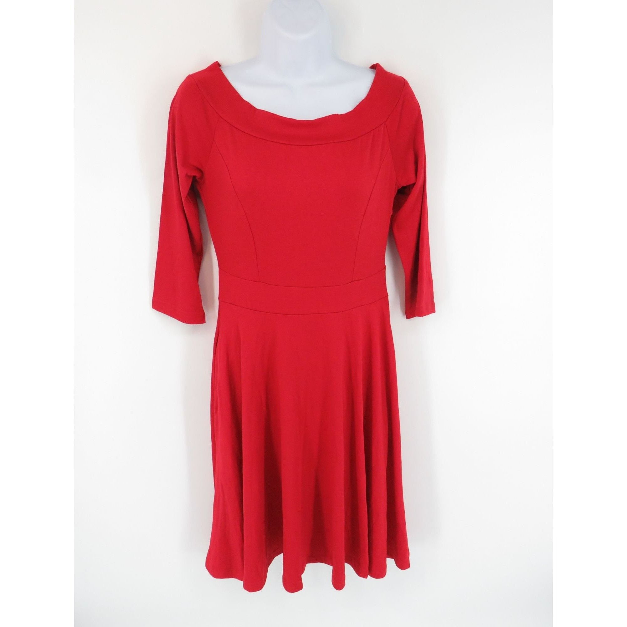 Other Oxiuly Fashion Women's Red 3/4 Sleeve A-Line Dress Small NWT | Grailed