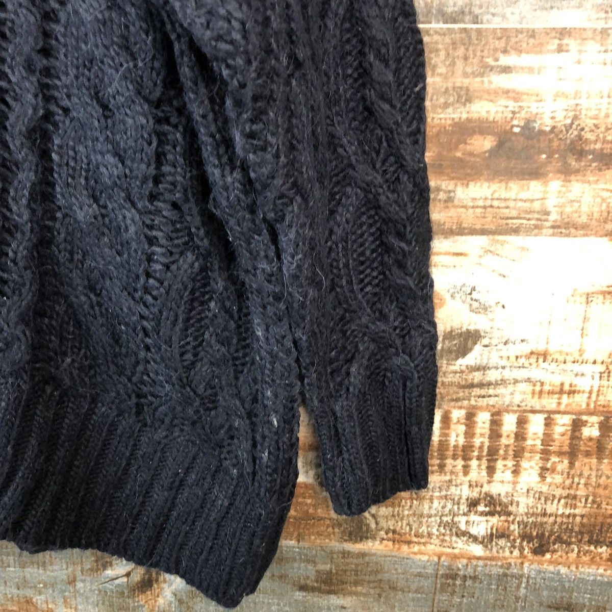 Homespun Knitwear × Japanese Brand Mila Owen Dark Blue cable Knitwear #A2055 Size L / US 10 / IT 46 - 8 Thumbnail