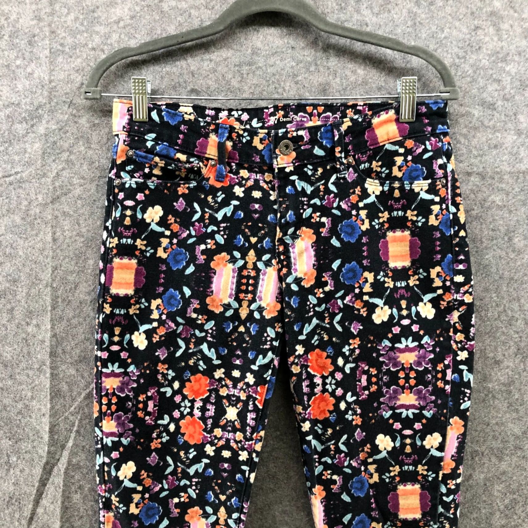 Levi's Levi's Demi Curve Skinny Jeans Women 27 Multicolor Floral Low Rise Denim Stretch Size 27" / US 4 / IT 40 - 3 Thumbnail