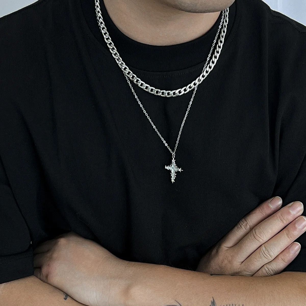 Vintage Cross Star Pendant Necklace Size ONE SIZE - 6 Thumbnail