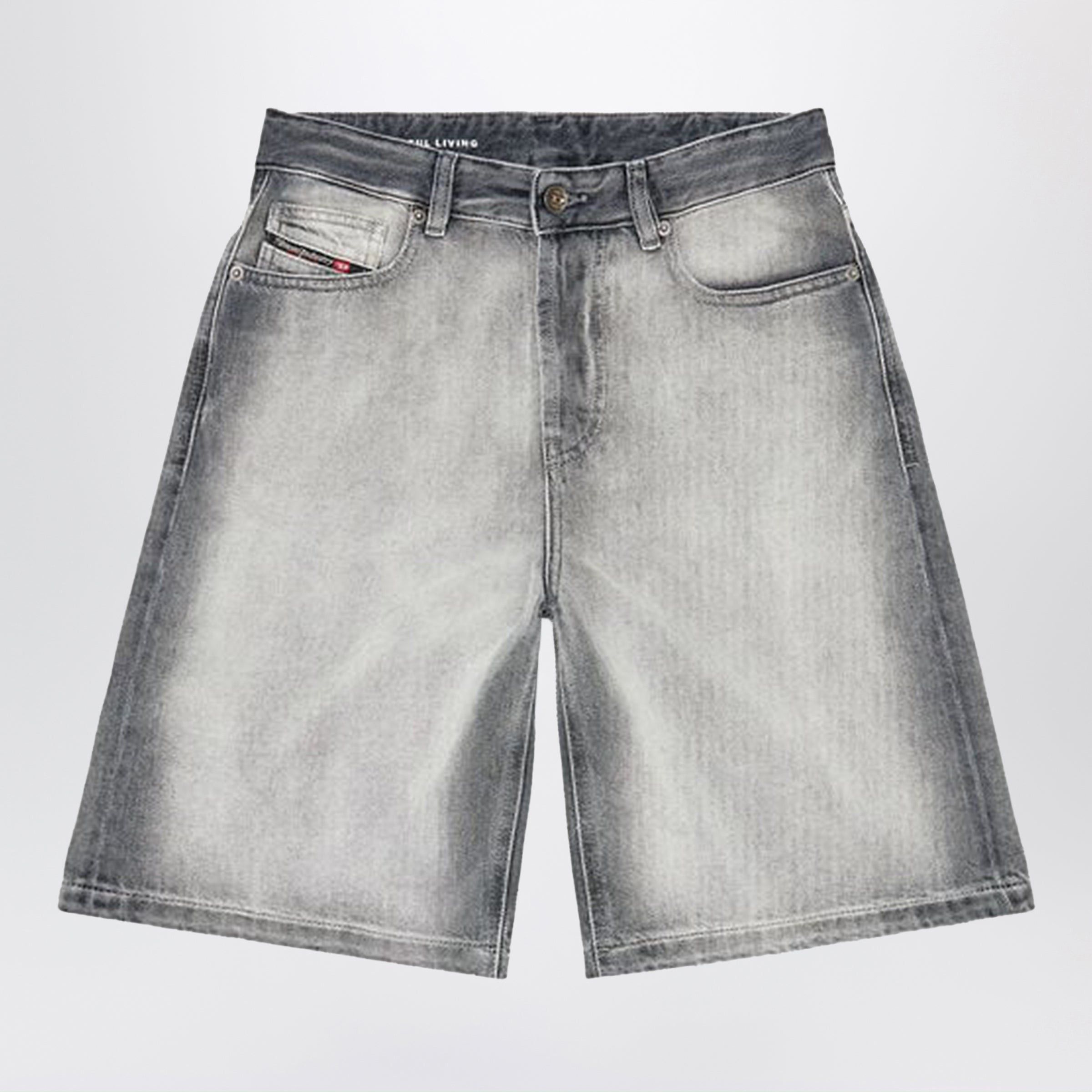 Diesel Diesel Grey De-Sire Skeleton Denim Bermuda Shorts Size 28" / US 6 / IT 42 - 1 Thumbnail