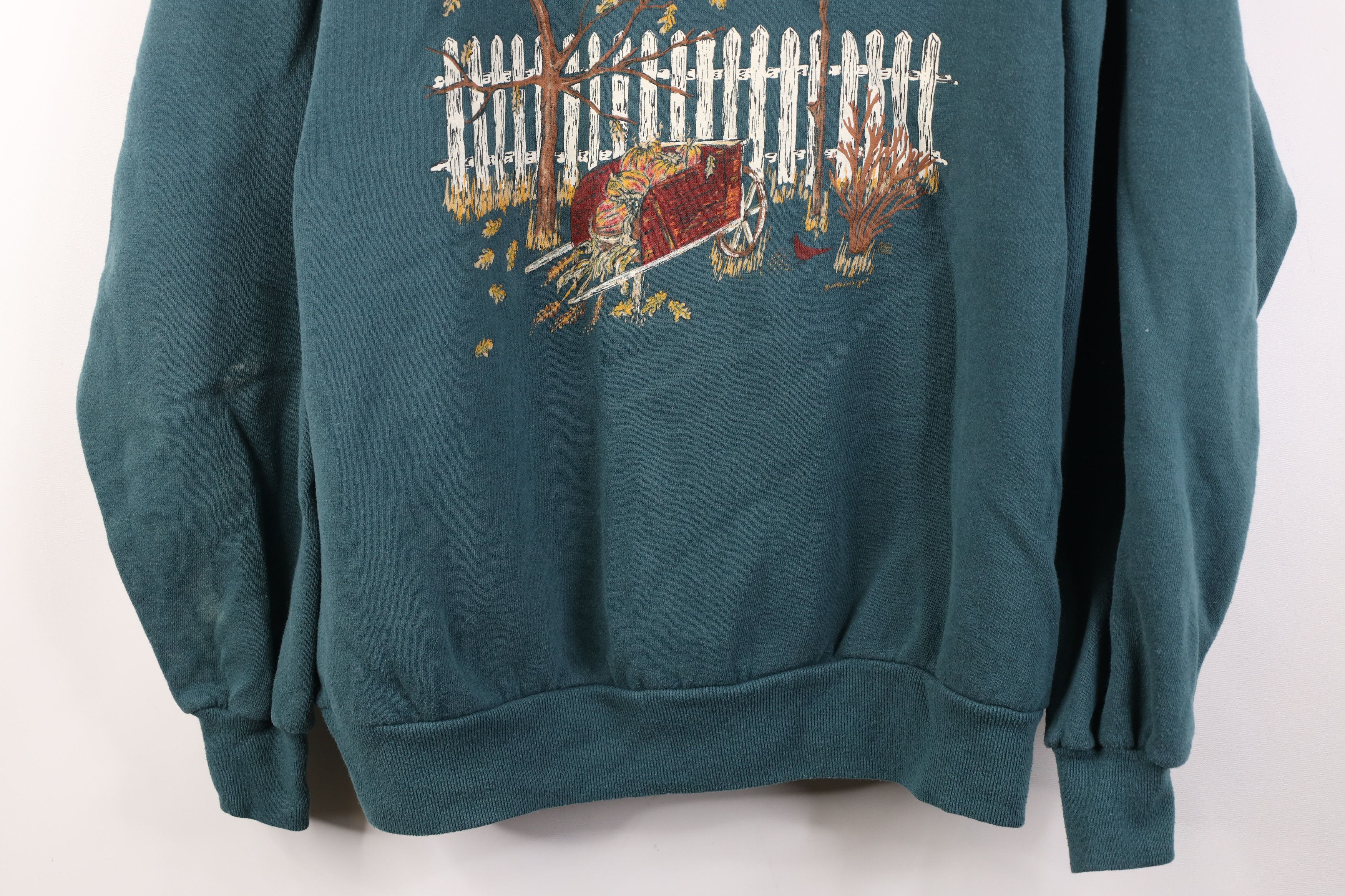 Vintage Vintage 90s Streetwear Country Fall Leaf Sweatshirt USA Size XXL / US 16-18 / IT 52-54 - 3 Thumbnail