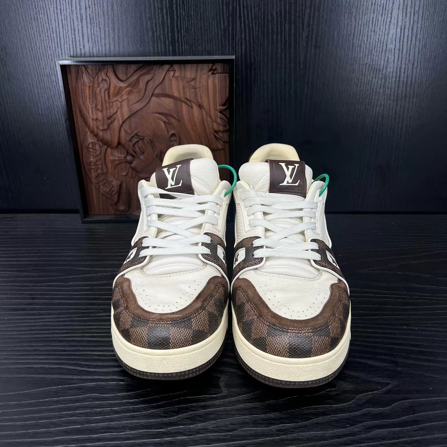 Louis Vuitton LV Trainer Damier Black/White/Brown 43.5 GC Box Size US 10.5 / EU 43-44 - 5 Thumbnail