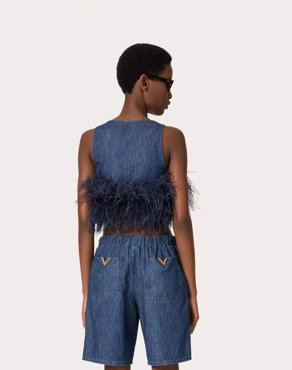 Valentino o1s1wg110426 Chambray Denim Top in Blue Size XS / US 0-2 / IT 36-38 - 3 Thumbnail