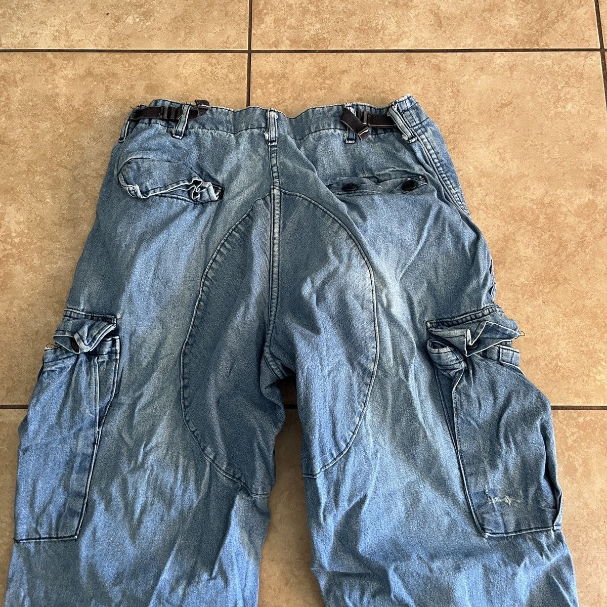 Vintage Baggy Denim Tactical Cargo Pants Size US 35 - 4 Thumbnail