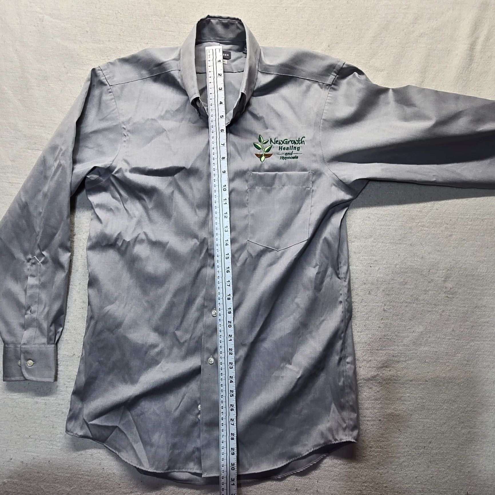 Van Heusen Van Heusen Shirt Dress Shirt Adult Men S Gray 14.5 15 32/33 Button Up Long Sleeve Solid Regular Size US S / EU 44-46 / 1 - 6 Thumbnail