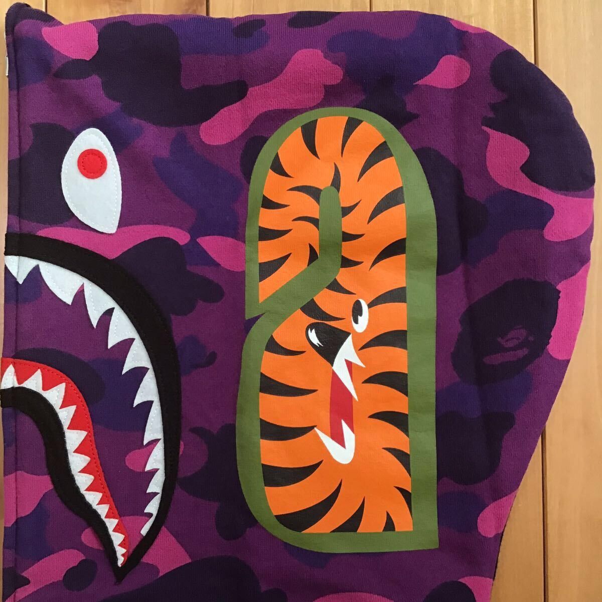 Bape BAPE Black x purple camo shark full zip hoodie a bathing ape Size US M / EU 48-50 / 2 - 5 Thumbnail