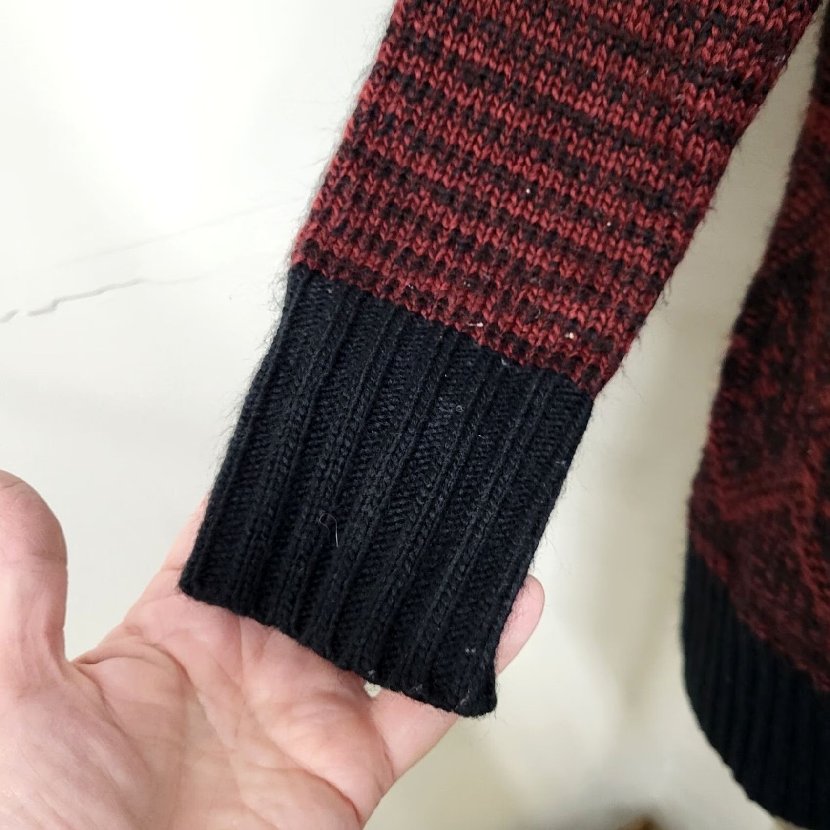 Miss Me Miss Me Cardigan Sweater Womens Small Dark Red Acrylic Knit Hooded Button Snap Knit Style Cardigan Bohemian Size S / US 4 / IT 40 - 4 Thumbnail