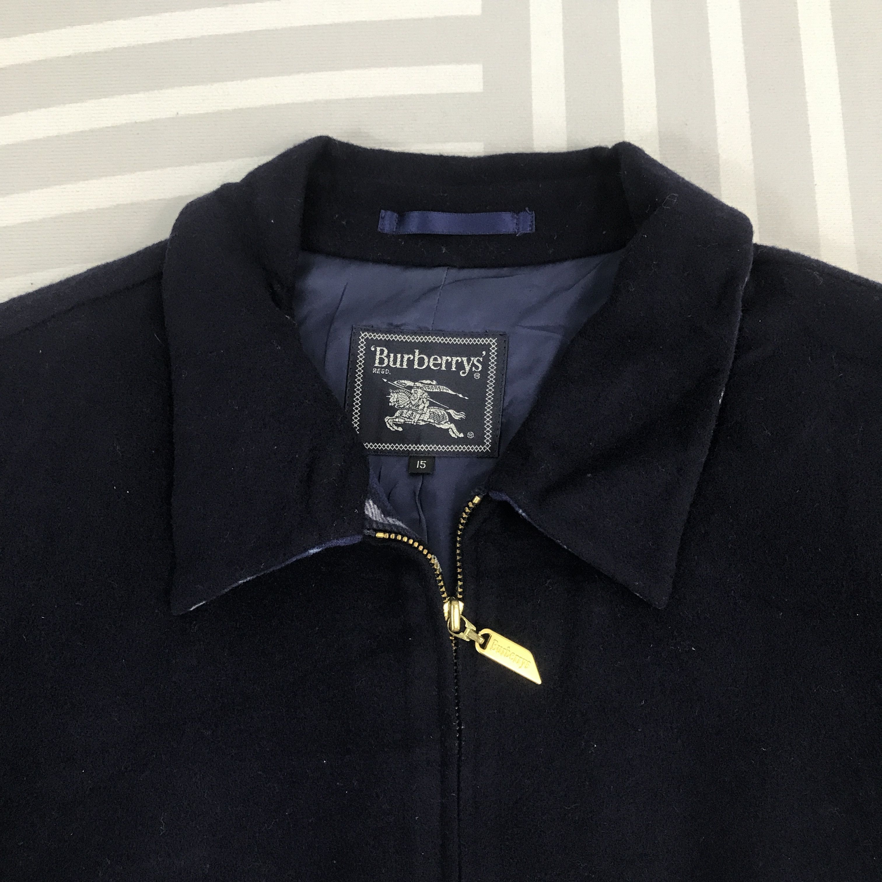 Burberry × Vintage Vintage Burberry Wool zipper Jacket Size US L / EU 52-54 / 3 - 8 Thumbnail
