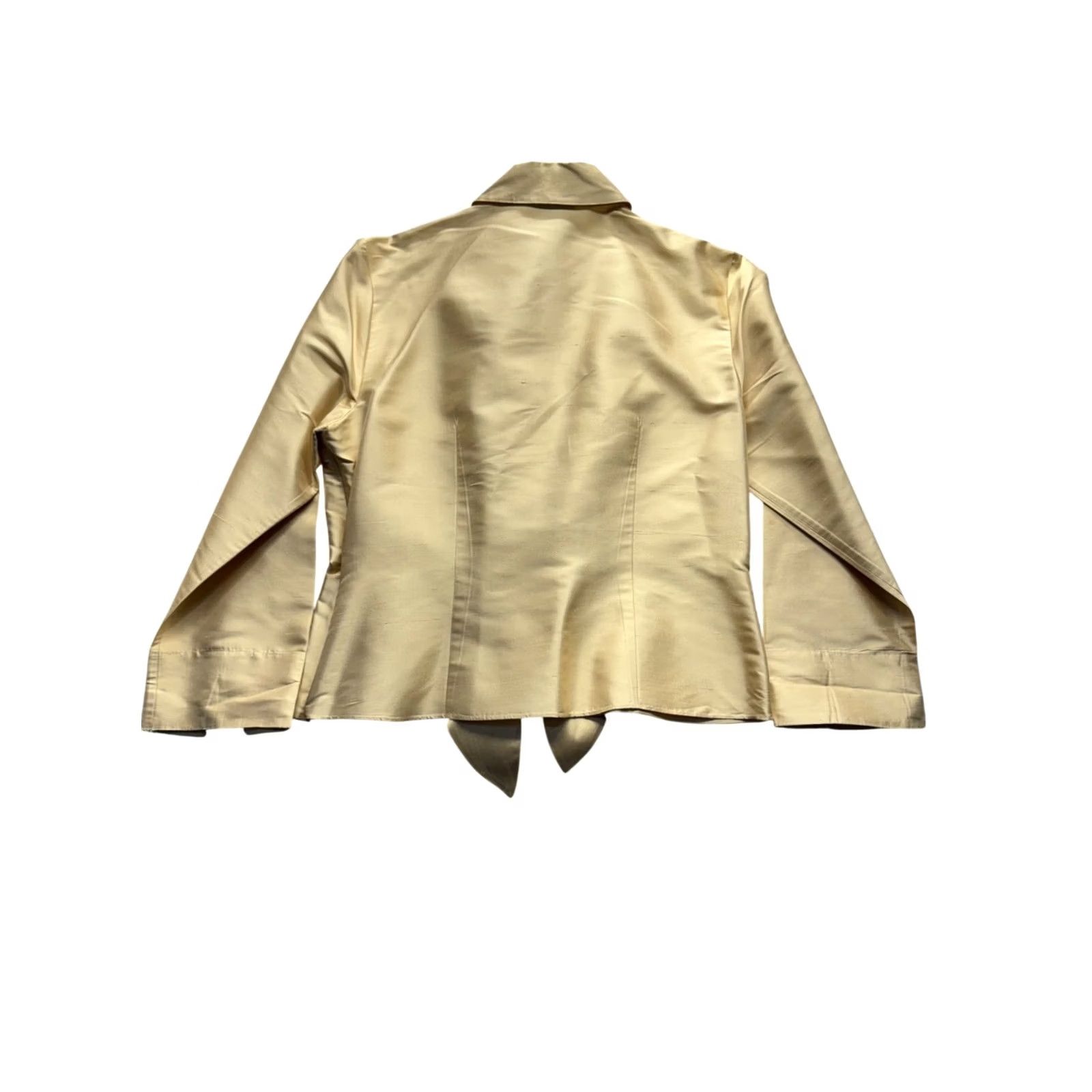 Talbots Talbots Blouse Silk Size 12 Champagne Womens 12 Silk Blouse Petites Tie Waist Stains Pre-Owned Fair Size XL / US 12-14 / IT 48-50 - 2 Thumbnail