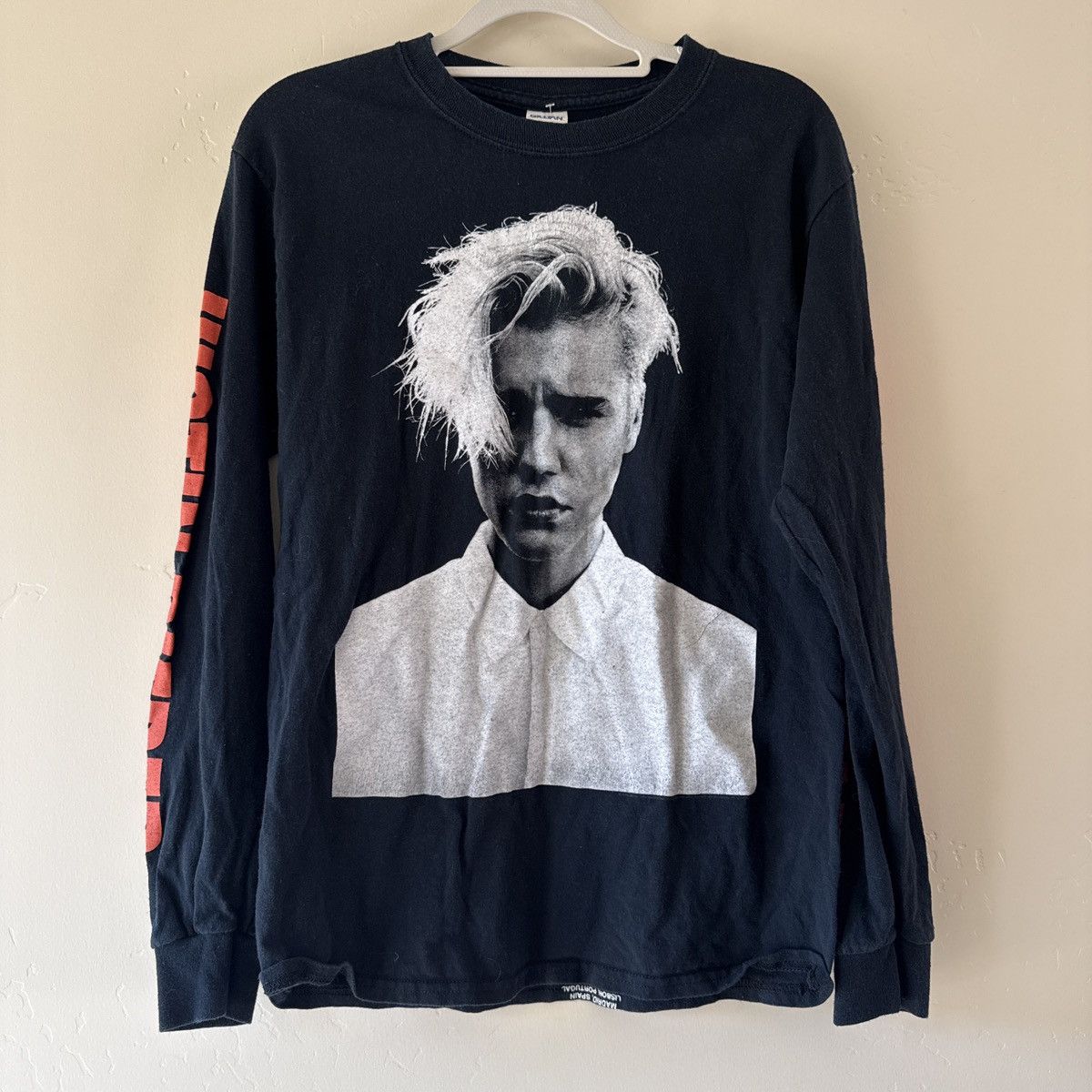 Justin Bieber Black Graphic Long Sleeve Size US S / EU 44-46 / 1 - 1 Thumbnail