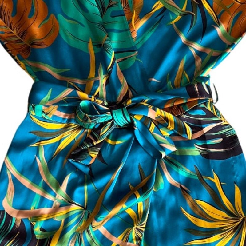 Zara Zara TRF Collection Green Printed Shortsleeve Jumpsuit, M Size 30" / US 8 / IT 44 - 12 Thumbnail