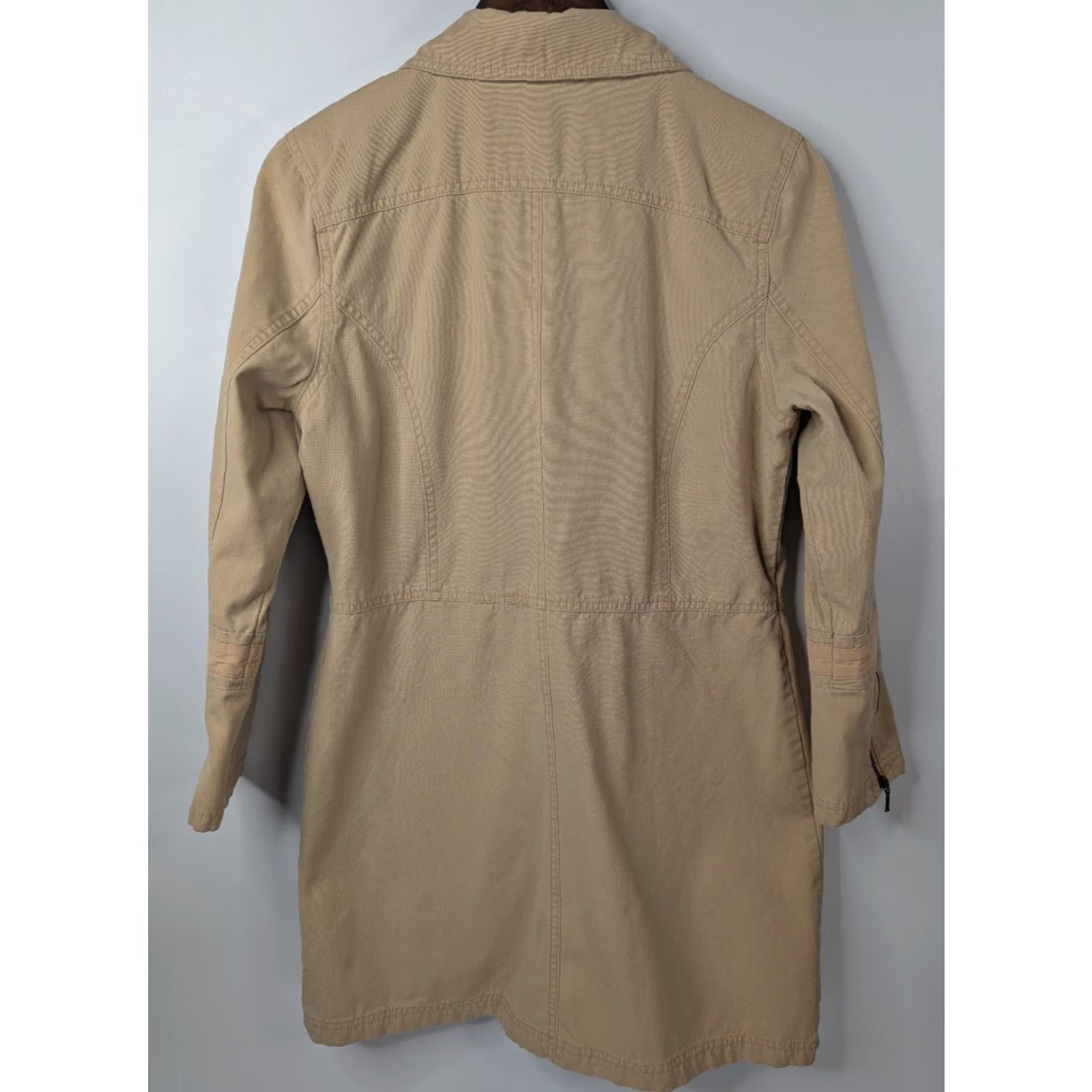 Vintage VINTAGE Anthropologie Tulle Womens Mid Length Chore Lined Coat Size XL Khaki Button Barn Size XL / US 12-14 / IT 48-50 - 3 Thumbnail