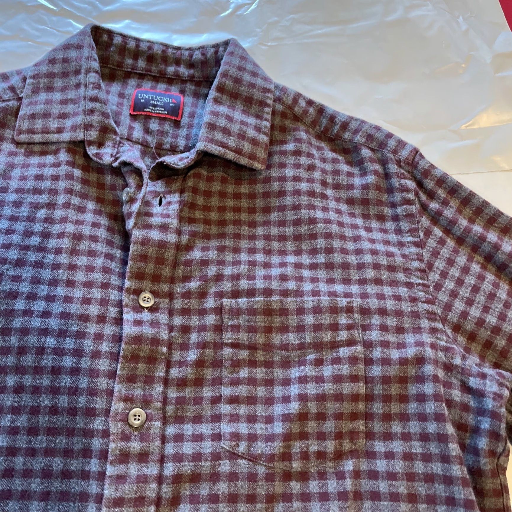 UNTUCKit UNTUCKit Plaid Shirt Cotton Blue Purple Small Button-Up Long Sleeve Mens Regular Fit Casual Size US S / EU 44-46 / 1 - 6 Thumbnail