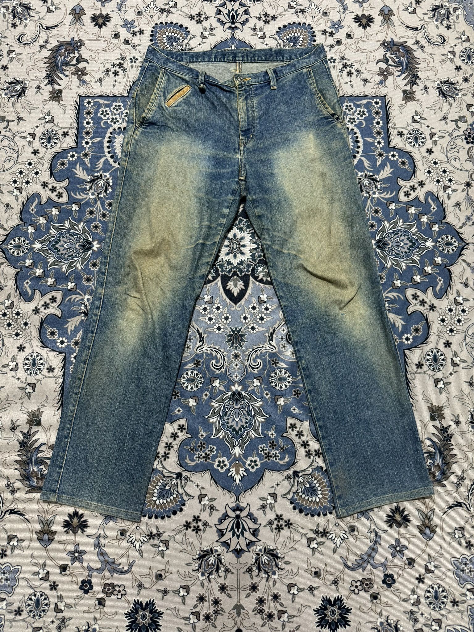 Designer × Maurizio Baldassari Vintage Y2K Maurizio Baldassari Distressed Baggy Jeans Size US 34 / EU 50 - 1 Thumbnail