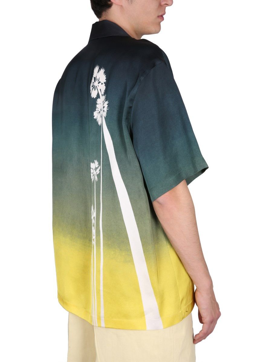 Jil Sander o1y1124 Short Sleeves Printed Viscose Shirt in Multicolor Size US L / EU 52-54 / 3 - 4 Thumbnail