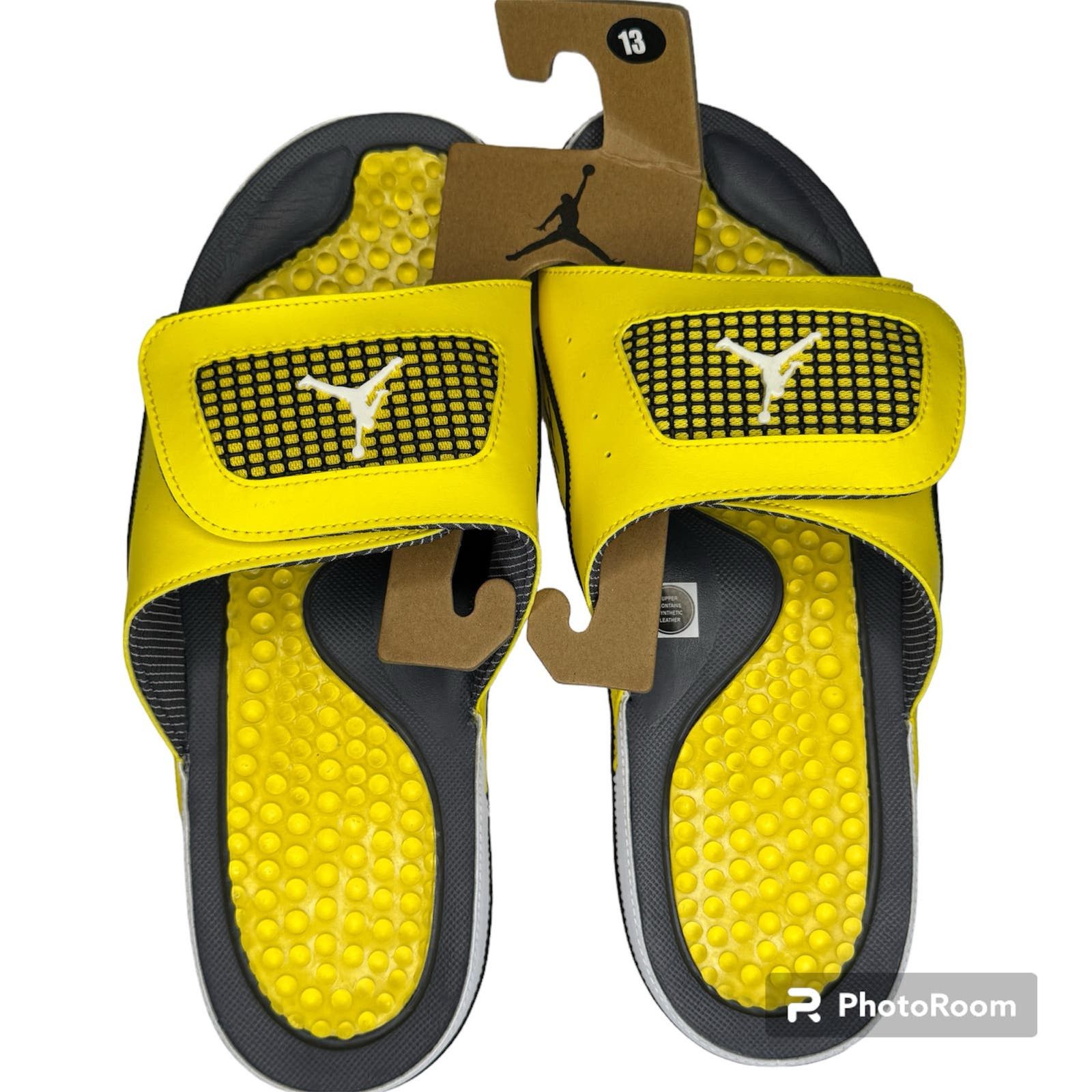 image of Jordan Brand Hydro Iv Retro Lightning Yellow Black Slides Size 13, Men's