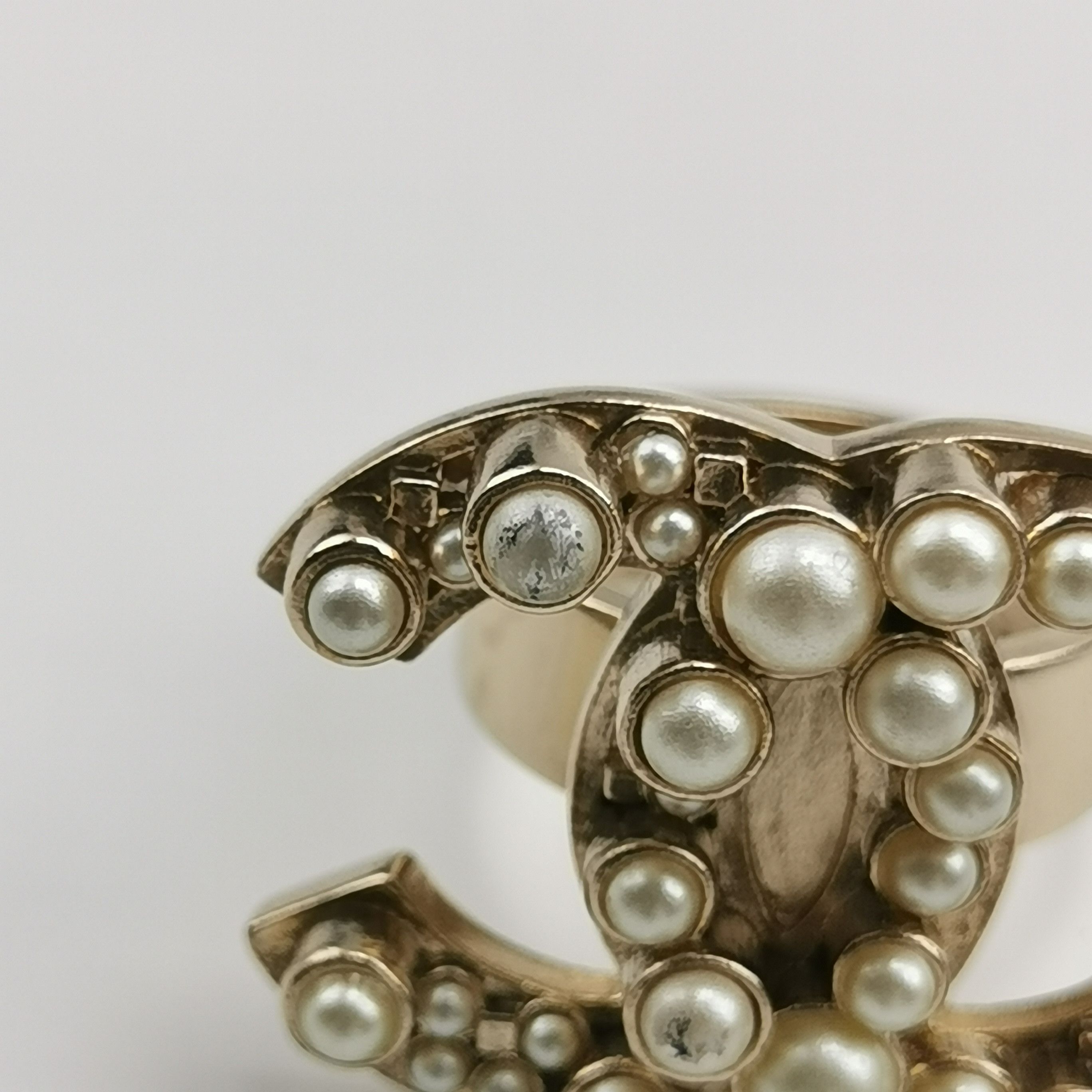 Chanel Chanel Imitation Pearl Double C Ring Size 12 -z2505 Size ONE SIZE - 4 Thumbnail