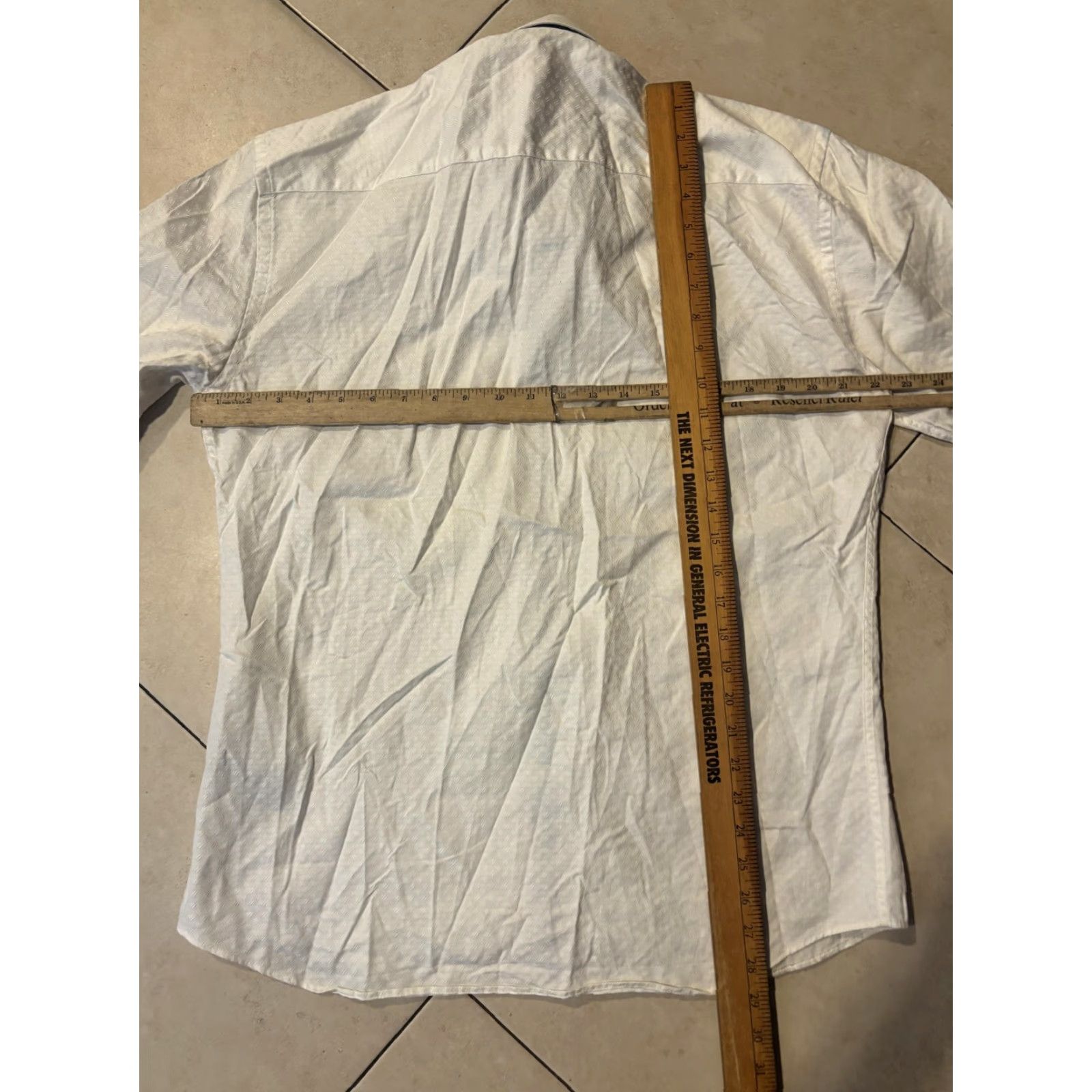 Maceoo Maceoo Shirt Mens Large White Short Sleeve Button Up Contrast Trim Casual Size US L / EU 52-54 / 3 - 5 Thumbnail