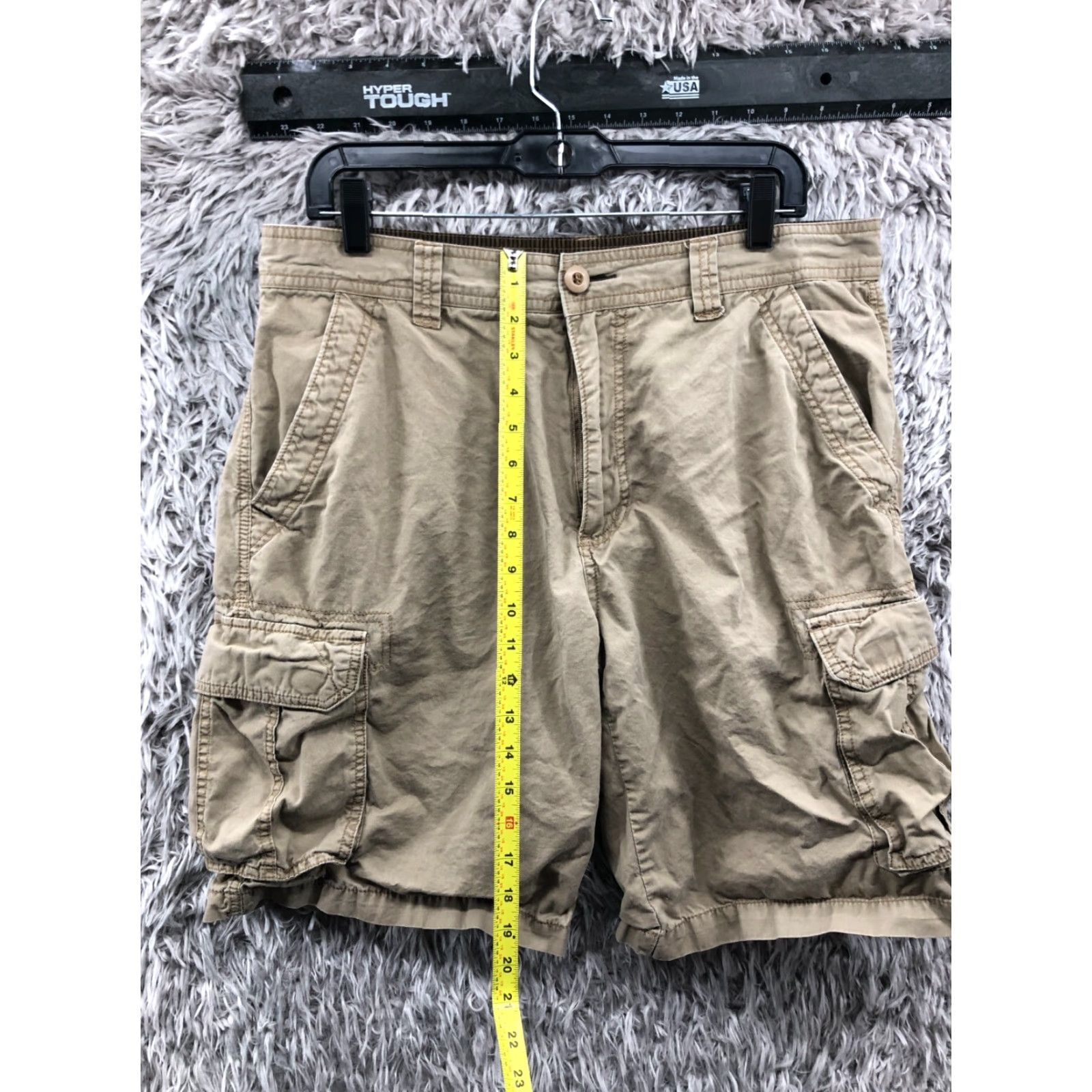 Vintage Junction West Cargo Shorts Mens Size 34 Mid Rise Beige Medium Wash Size US 34 / EU 50 - 3 Thumbnail