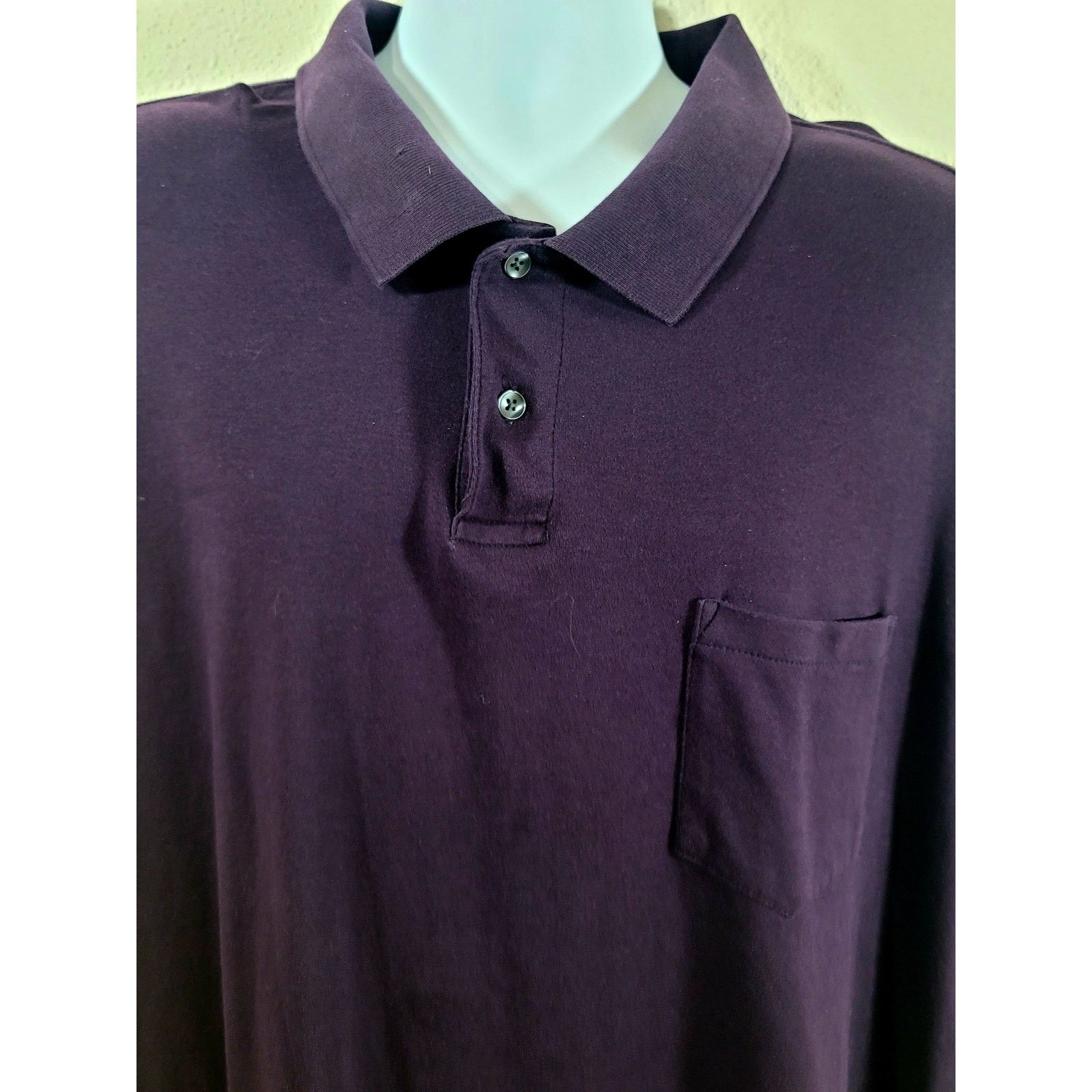 Roundtree & Yorke Roundtree Yorke Purple 2 Button Collar Henley Shirt 4XT Size US XXL / EU 58 / 5 - 3 Thumbnail