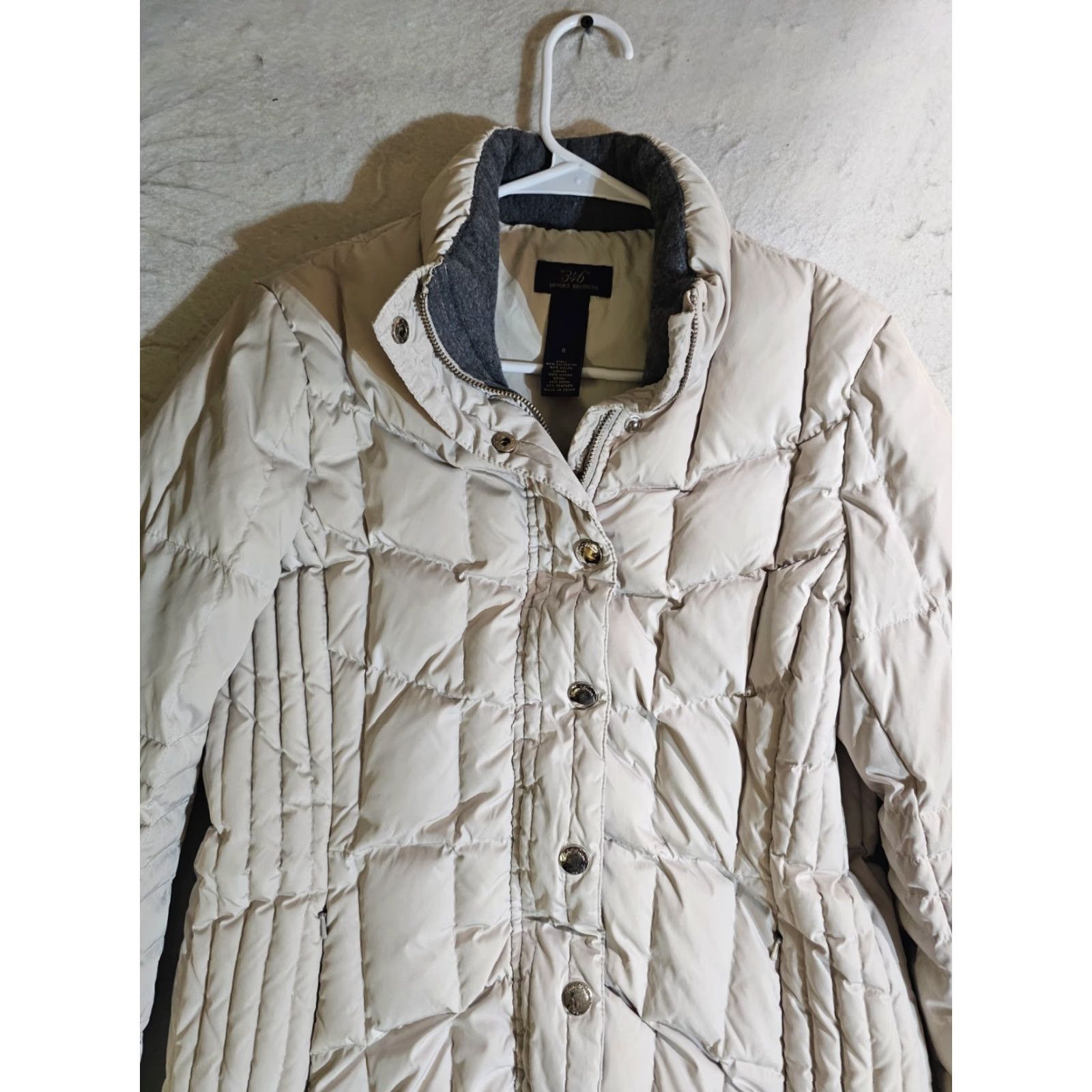Brooks Brothers Brooks Brothers "346" Quilted Down Insulated Puffer Jacket Women's Size 8 Cream Size M / US 6-8 / IT 42-44 - 2 Thumbnail