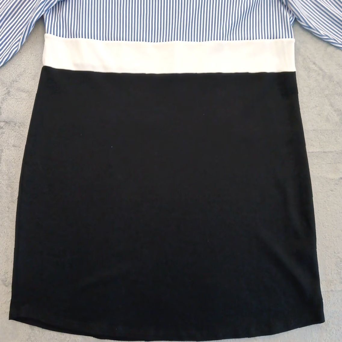 J. Jill J.Jill Shift Dress M Short Blue Striped 3/4 Sleeve Pullover Cotton Blend Women’s Size M / US 6-8 / IT 42-44 - 3 Thumbnail