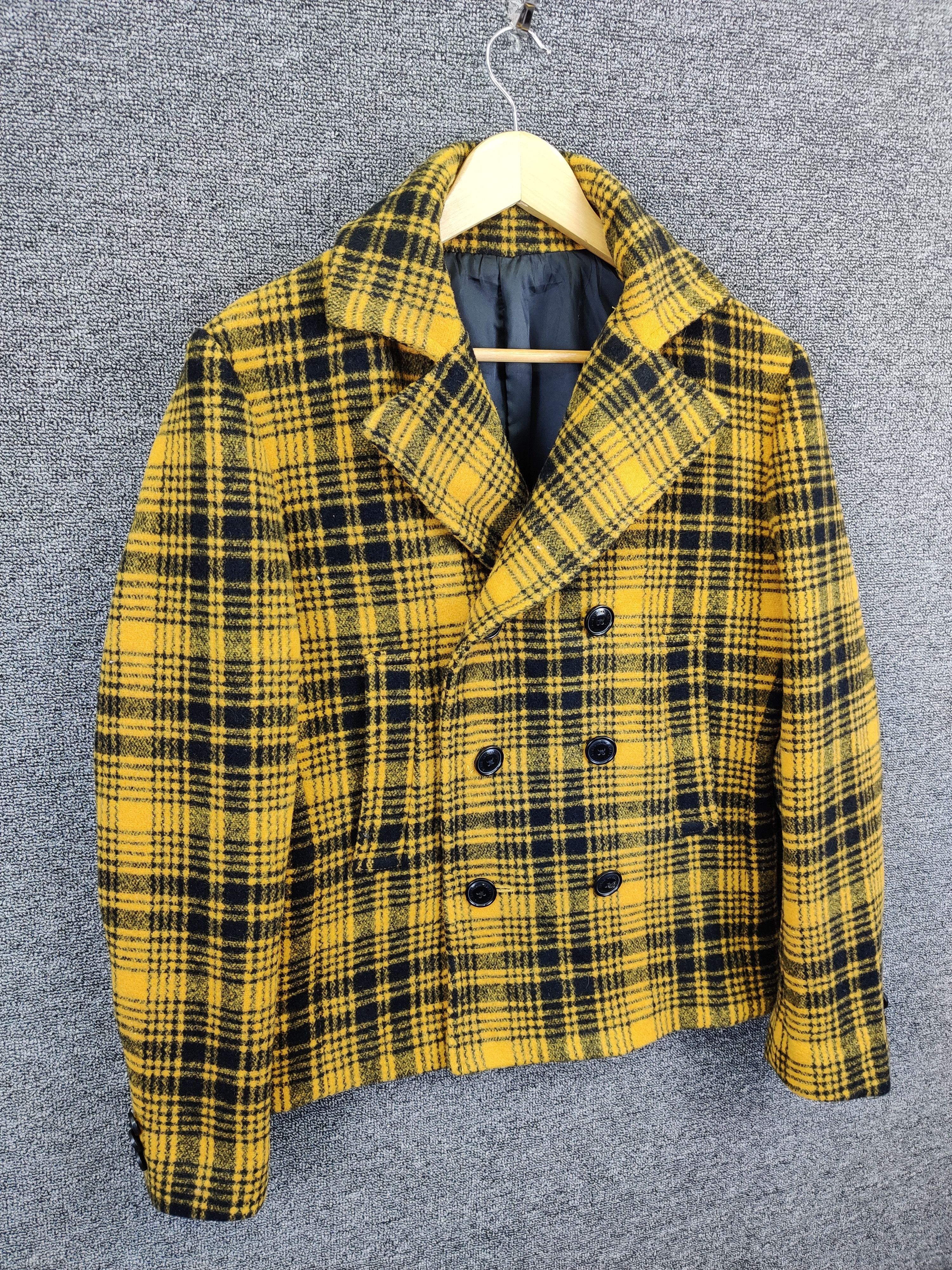 291295=Homme 291295 = Homme Double Breasted Wool Checkered Coat Size US M / EU 48-50 / 2 - 5 Thumbnail