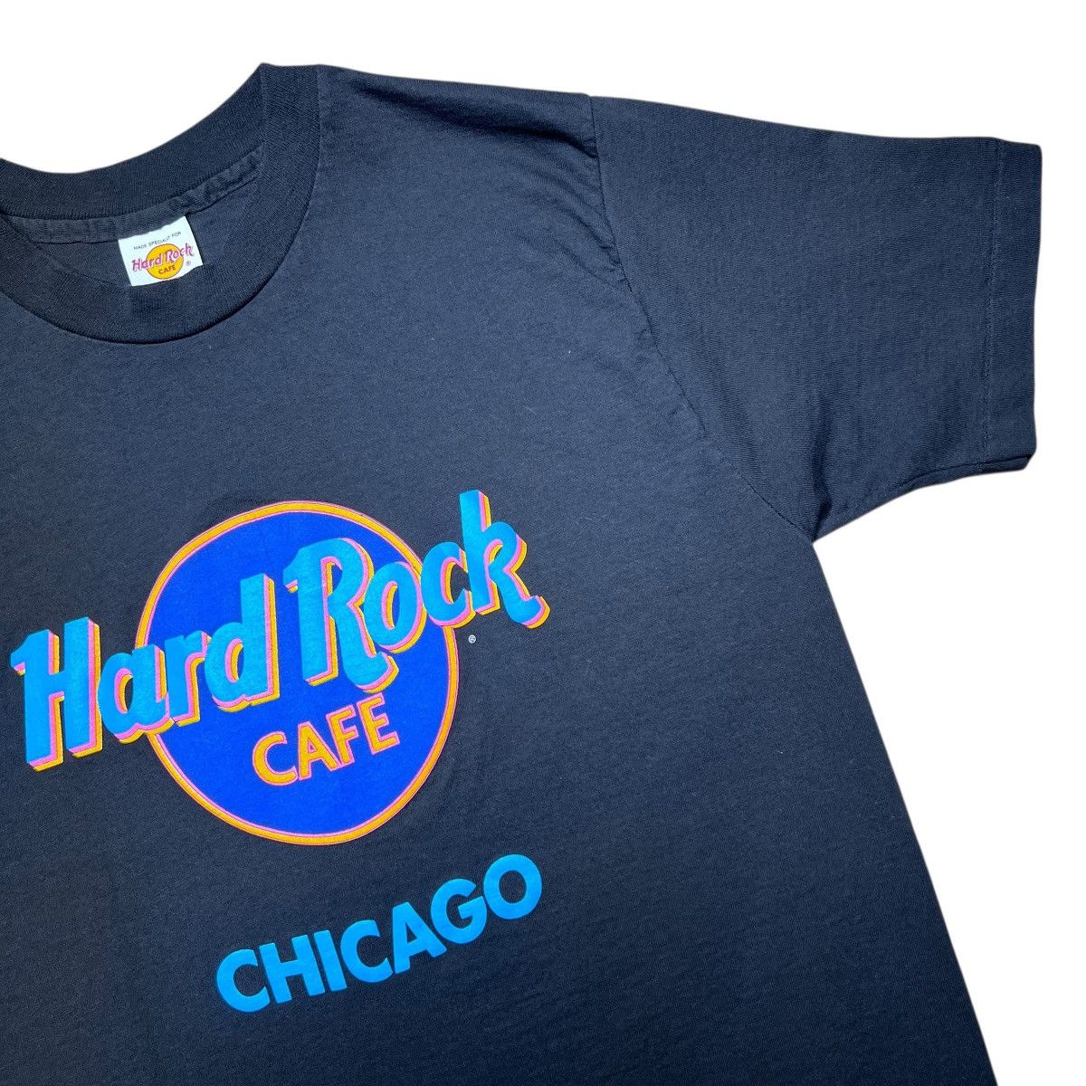 Hard Rock Cafe Vintage 1990s Hard Rock Cafe Chicago Black Single Stitch Tee Size US L / EU 52-54 / 3 - 5 Thumbnail