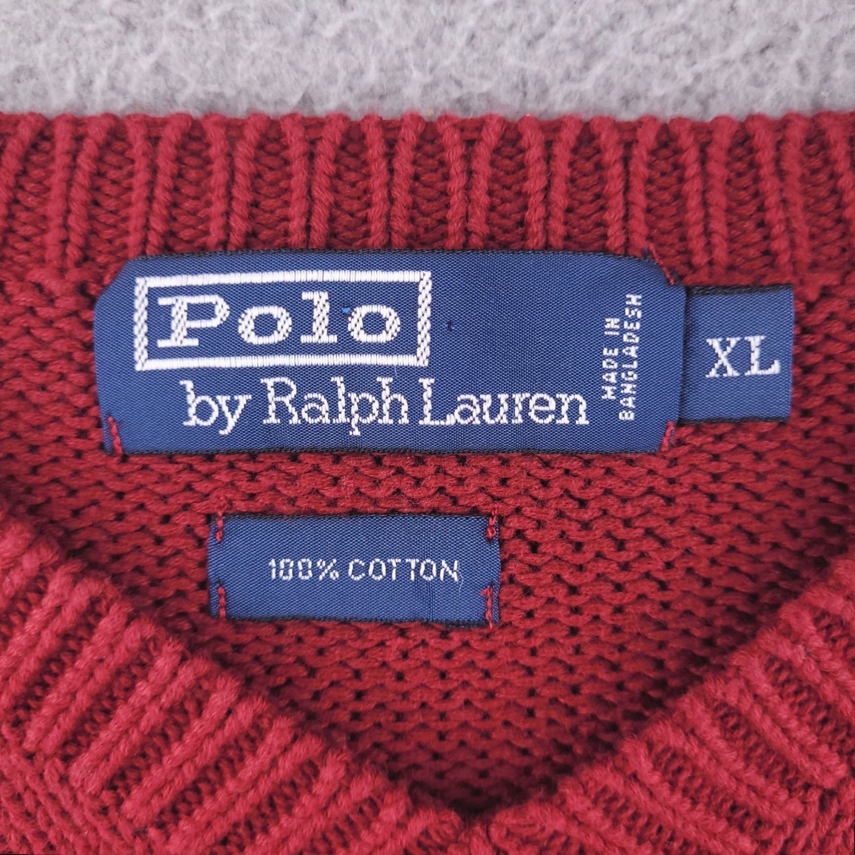 Polo Ralph Lauren Polo Ralph Lauren Sweater Mens XL red Knit V Neck BOXY SHORT FIT Size US XL / EU 56 / 4 - 3 Thumbnail