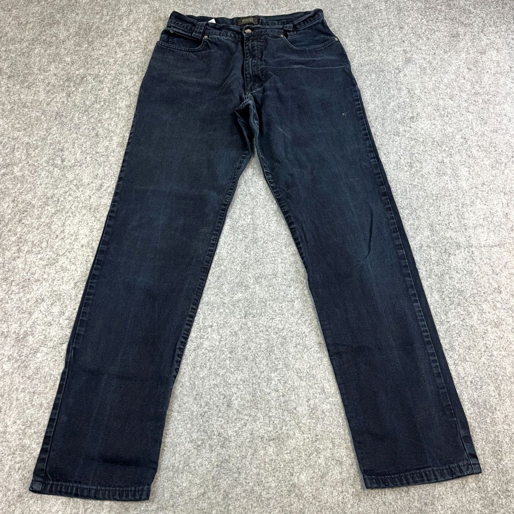 Versace Versace Jeans Regular Tapered Jeans 30 Regular Dark Blue Indigo 5-Pocket Mens Denim Italy Vintage Size US 30 / EU 46 - 2 Thumbnail