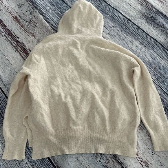 Other Straight Down Cashmere & Merino Wool Cream Hooded Sweater Size M / US 6-8 / IT 42-44 - 3 Thumbnail