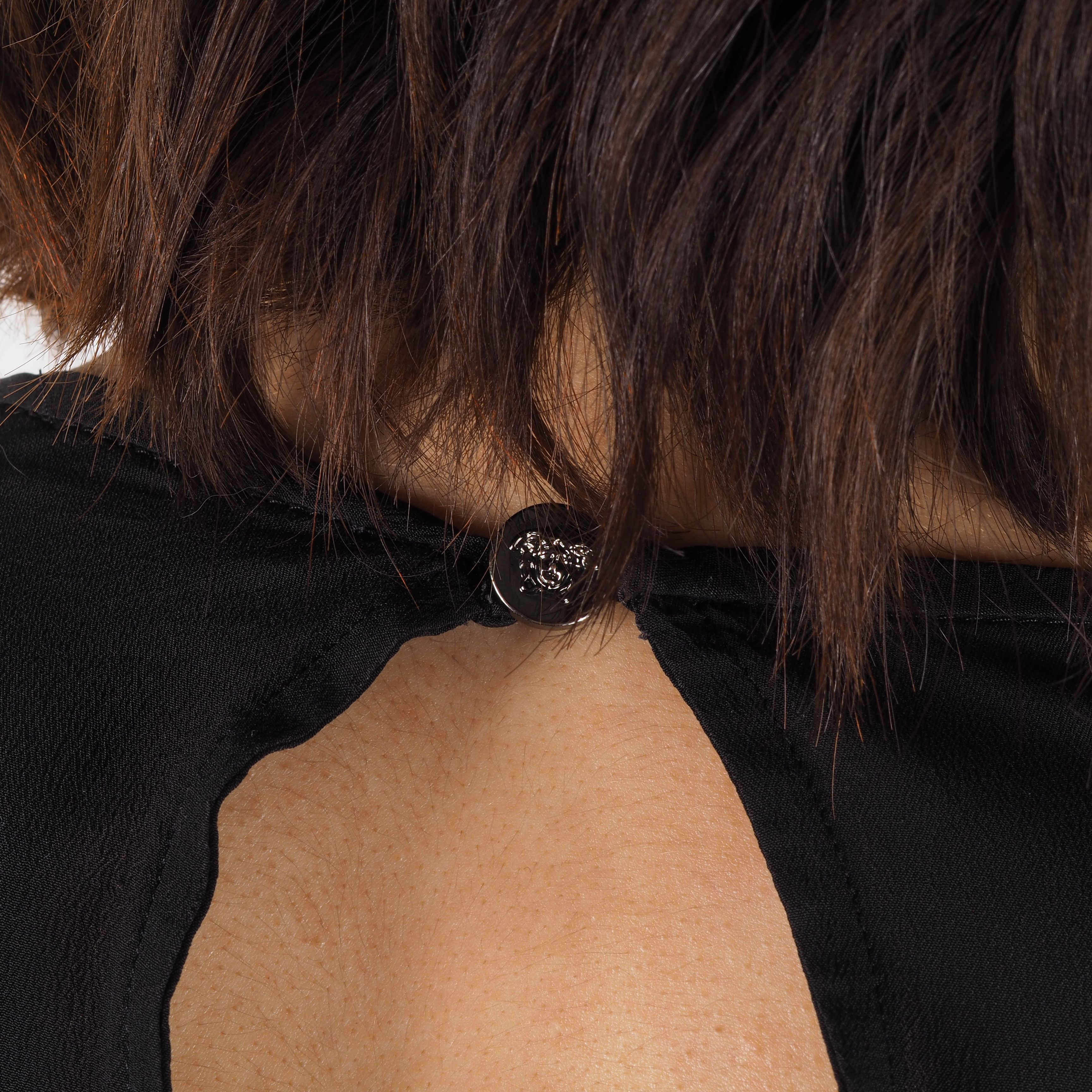 Versace Gianni Versace Black 3/4 Sleeve Monogram Top Blouse Size M / US 6-8 / IT 42-44 - 5 Thumbnail