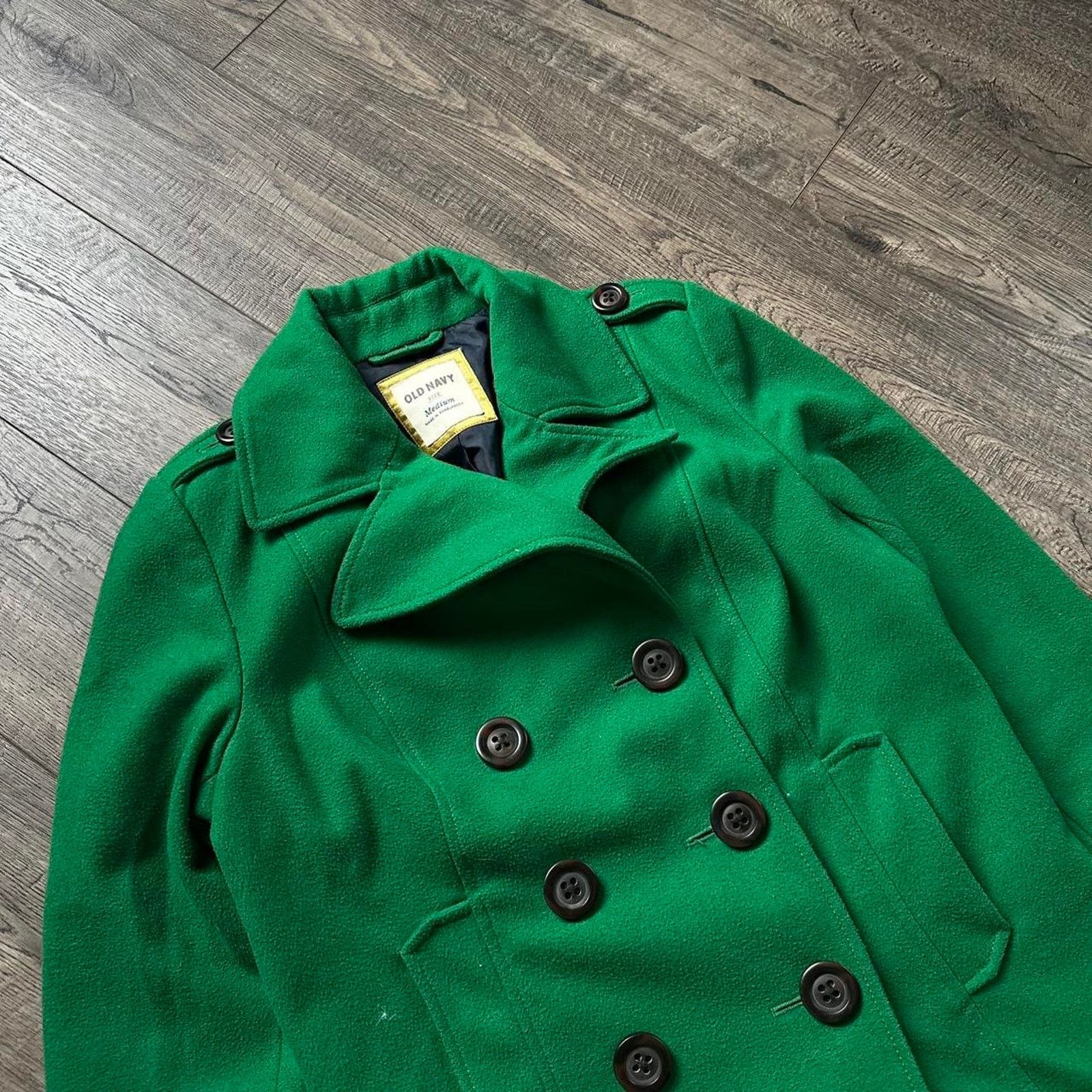 Old Navy Vintage Y2K Old Navy Green Wool Cropped Button Peacoat Size M / US 6-8 / IT 42-44 - 2 Thumbnail