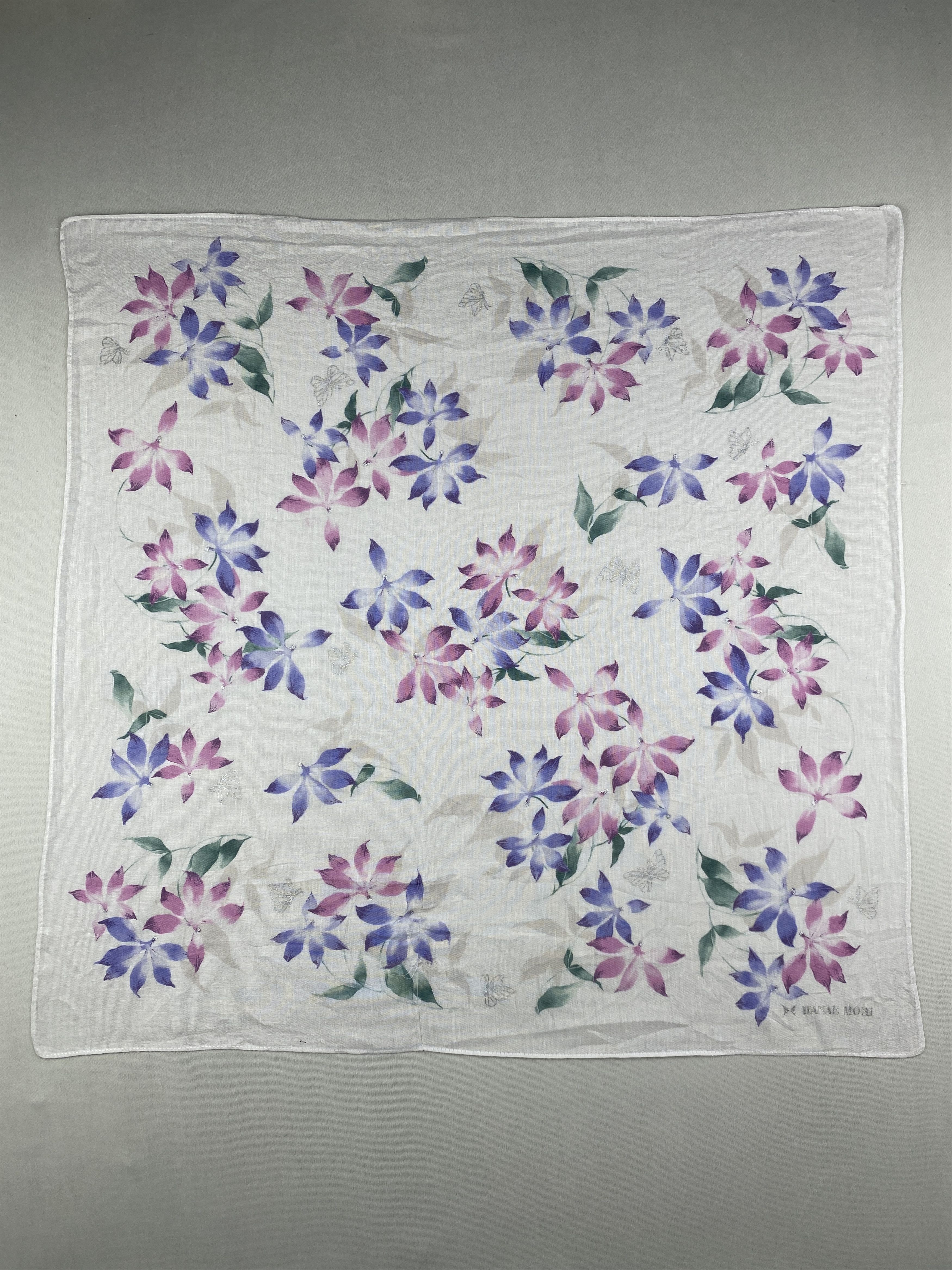 Hanae Mori Vintage Hanae Mori Handkerchief Pocket Square Bandana HM0028 Size ONE SIZE - 1 Thumbnail