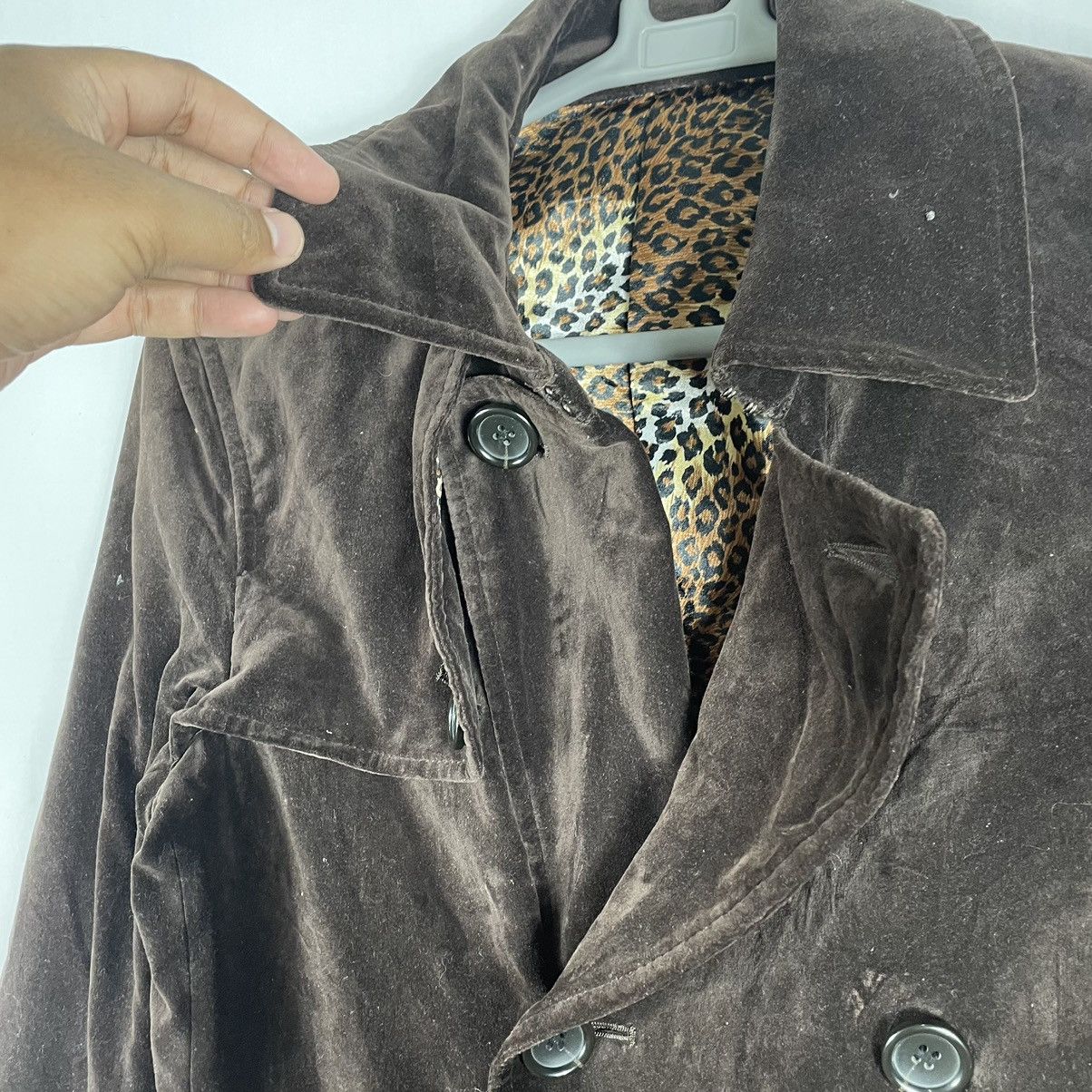 🔥Sick🔥🇯🇵PPFM Leopard Sedi Punk Styles Velvet Long Coat Jacket